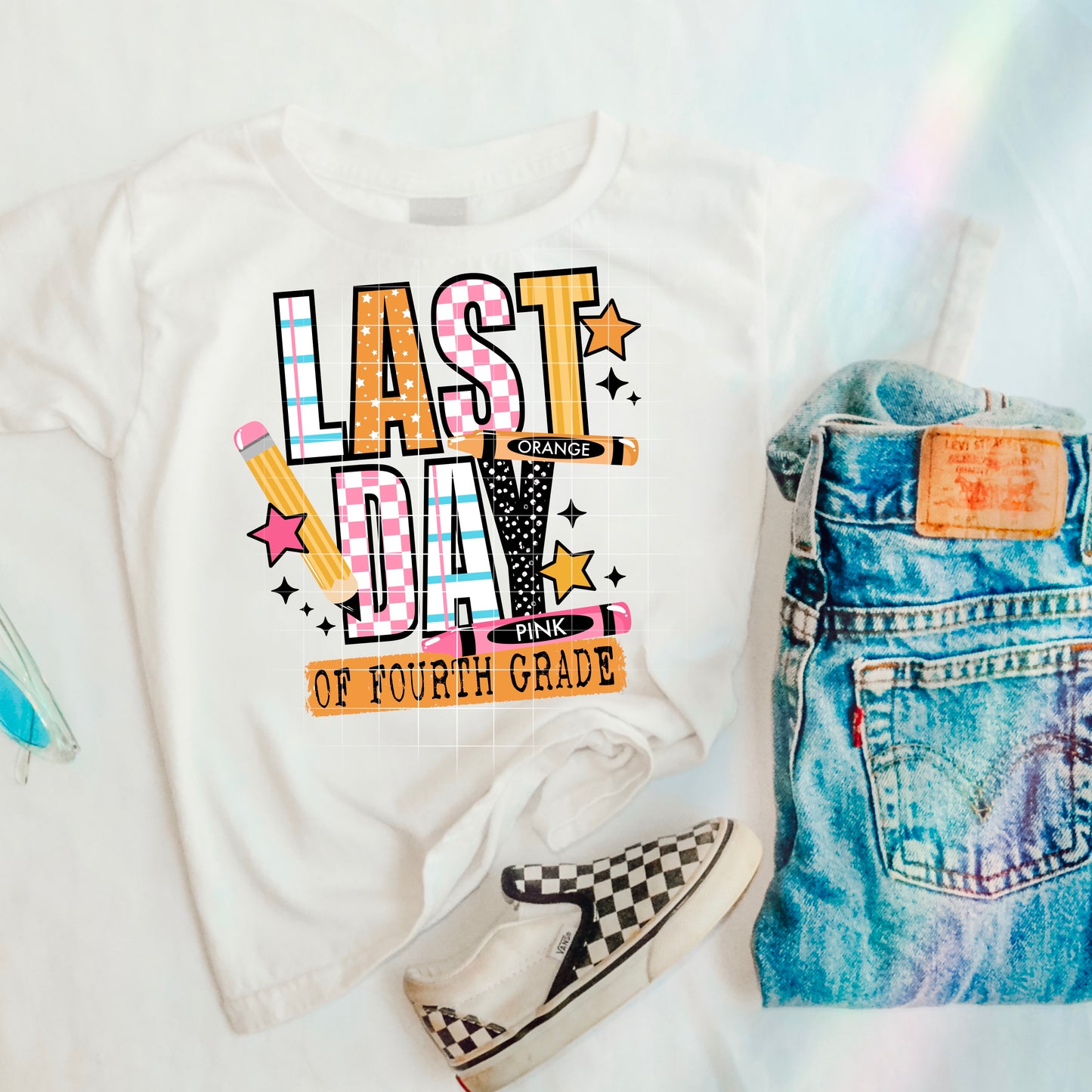 4Th Grade Last Day Pink-Ready to Press Transfer