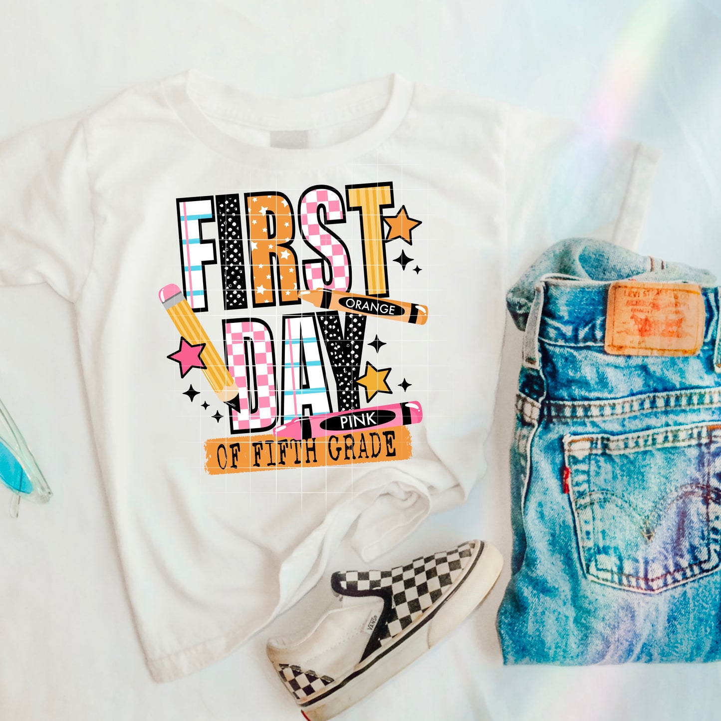 5Th Grade First Day Pink-Ready to Press Transfer