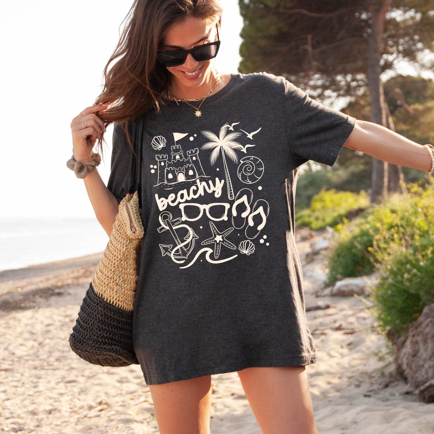 Beachy Collage Single Color Cream-Ready to Press Transfer