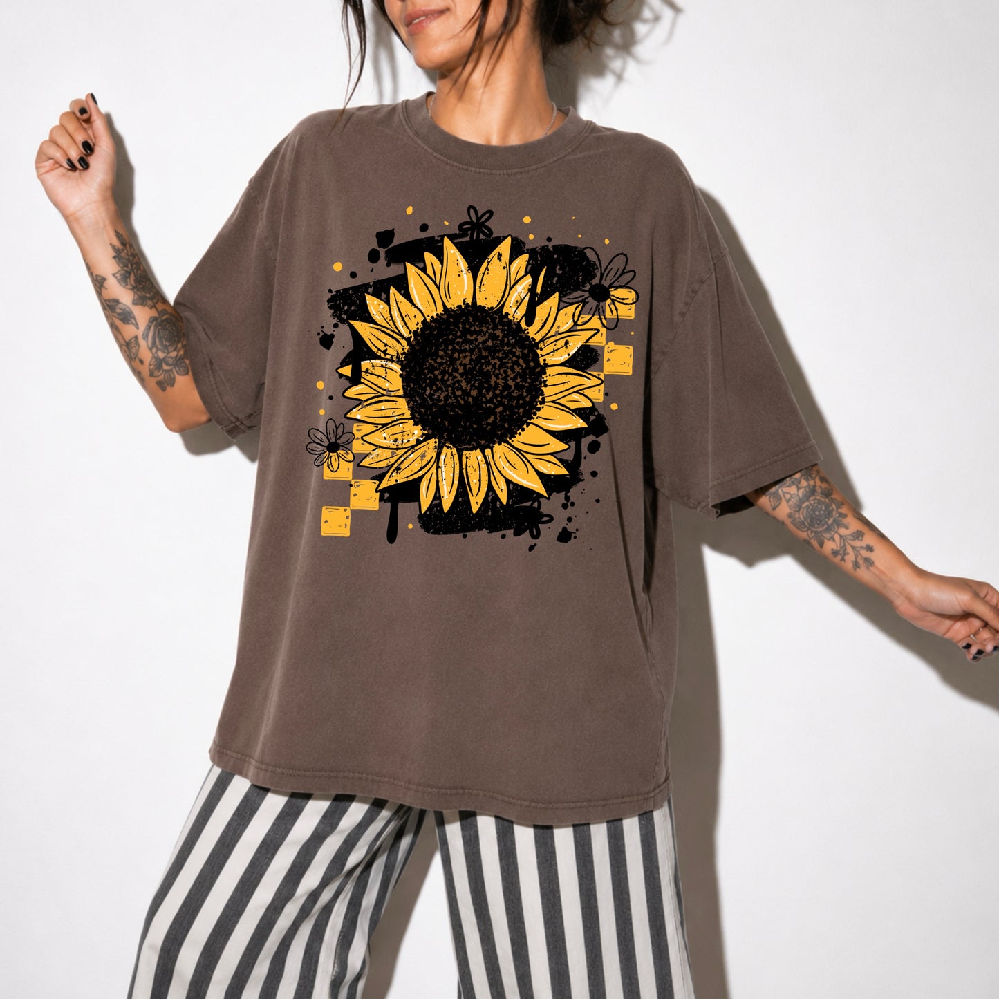 Grunge Sunflower-Ready to Press Transfer