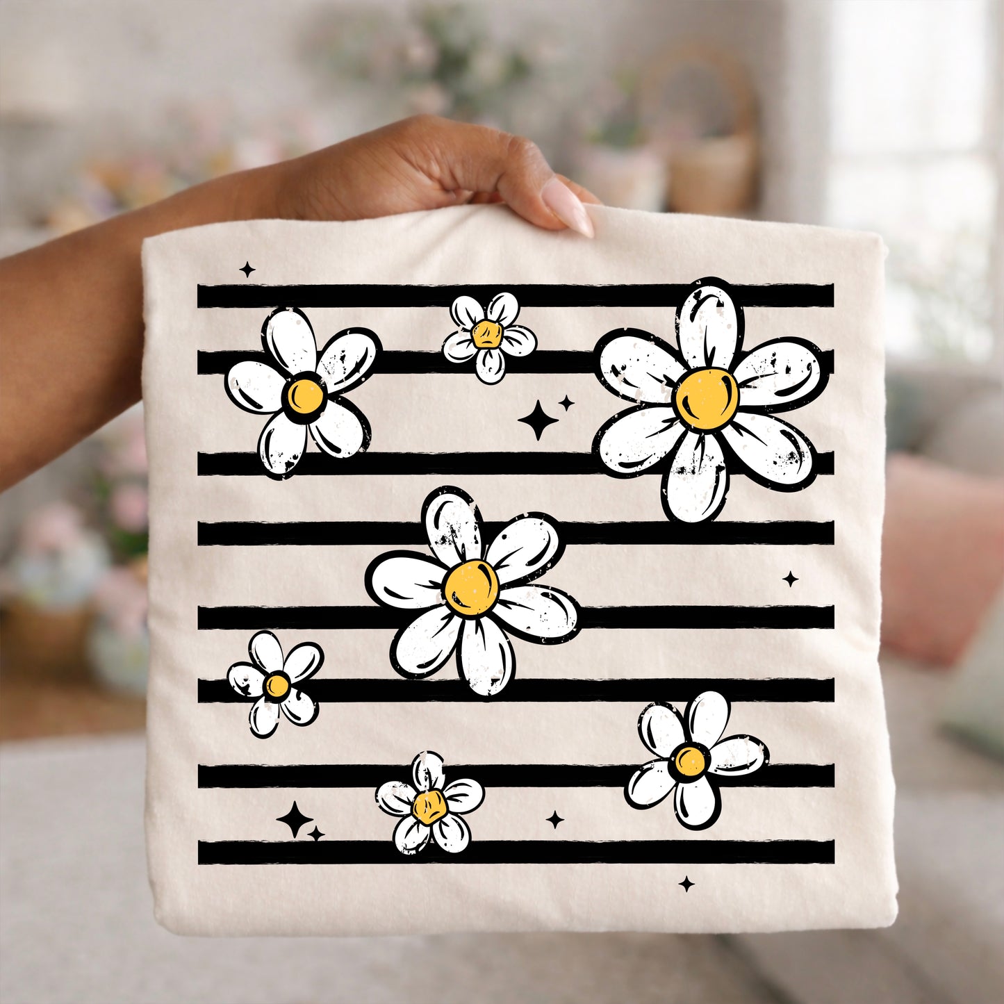 Flower Stripe-Ready to Press Transfer