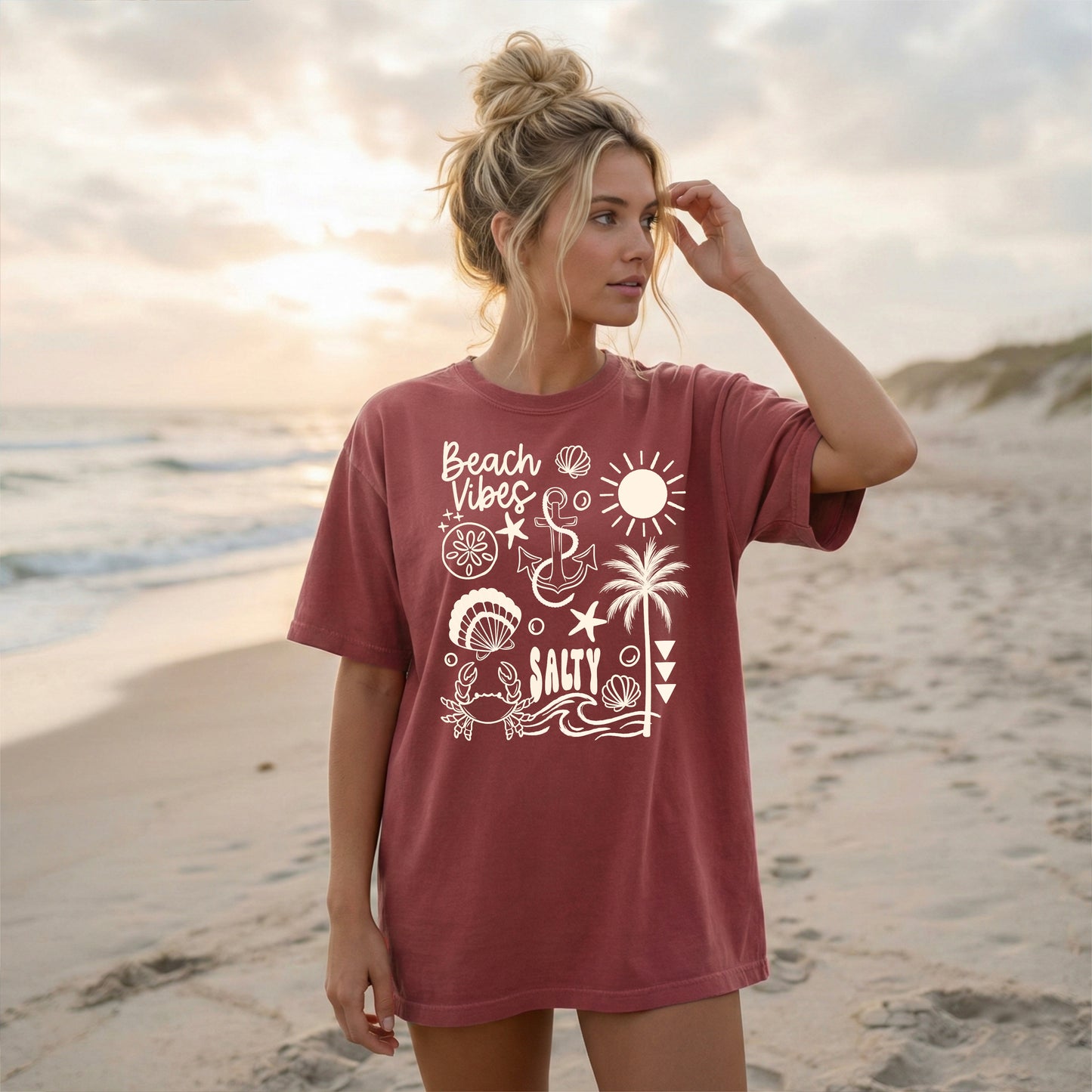 Beach Vibes Single Color Cream-Ready to Press Transfer