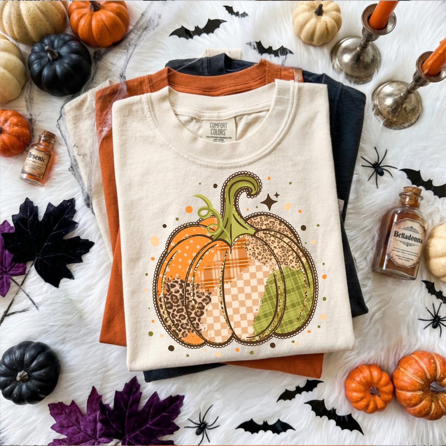 Pattern Fall Pumpkin-Ready to Press Transfer
