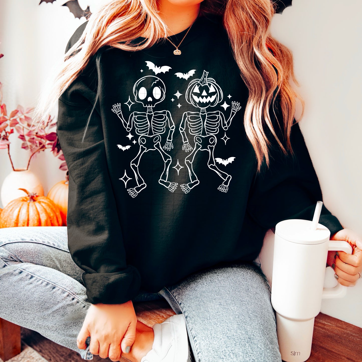 Halloween Skellies Single Color White-Ready to Press Transfer