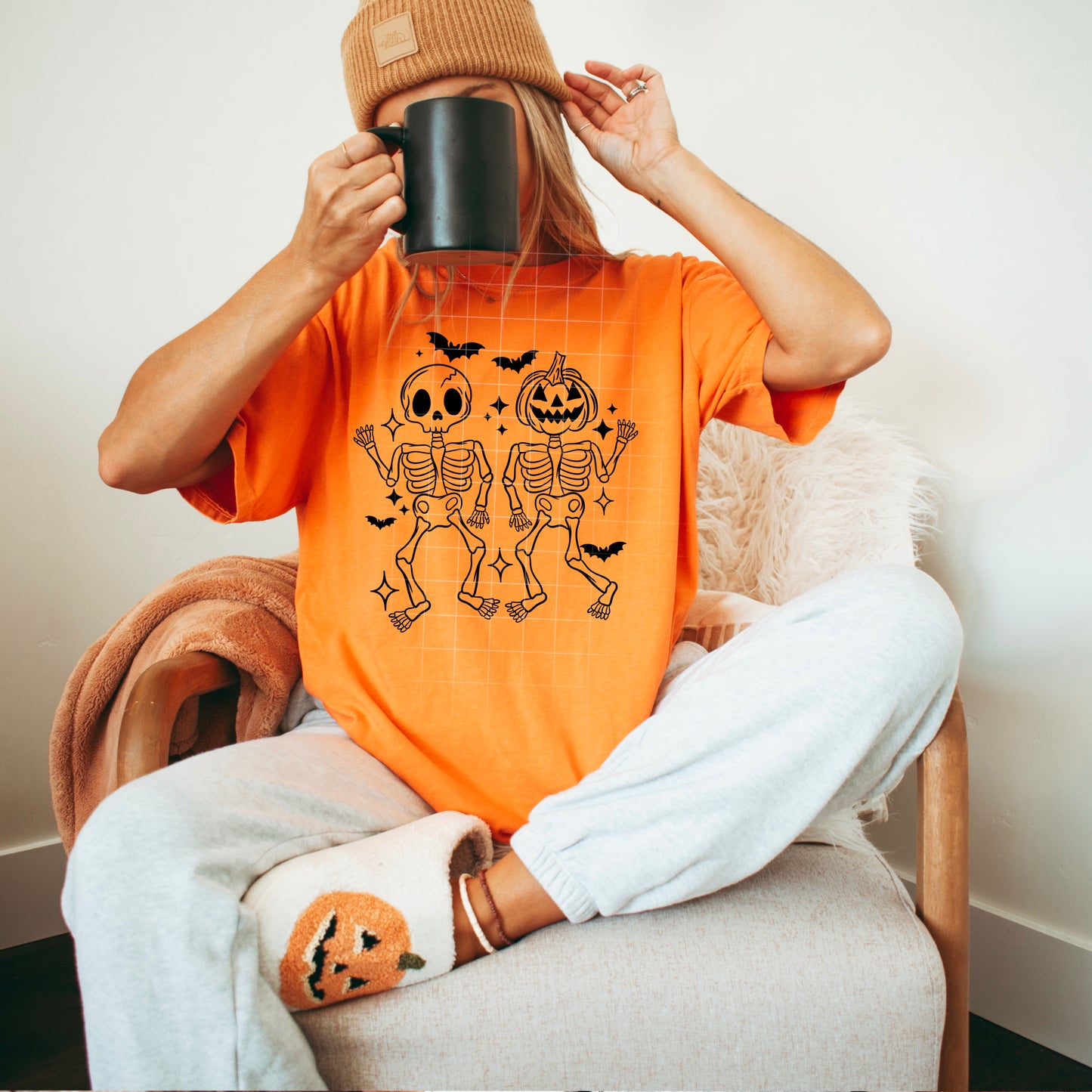 Halloween Skellies Single Color Black-Ready to Press Transfer