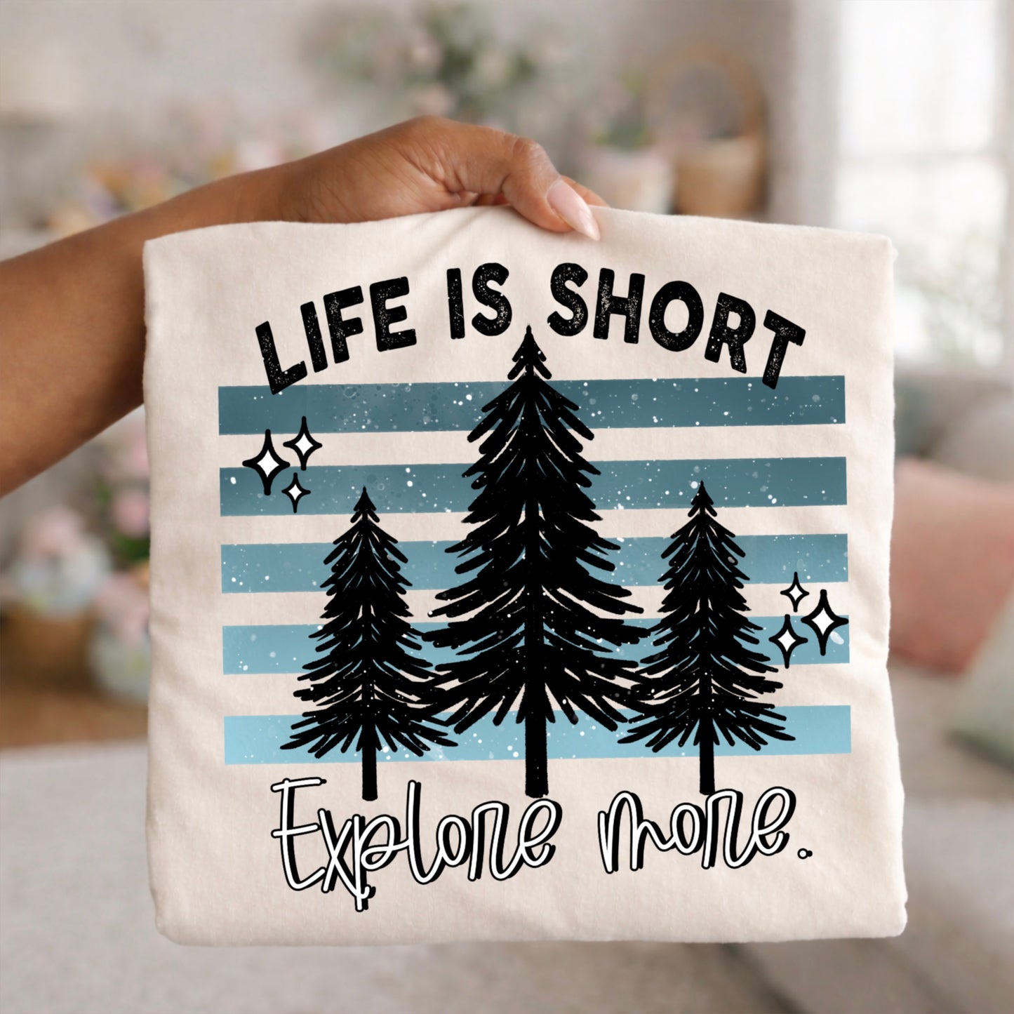 Life is Short black-Ready to Press Transfer