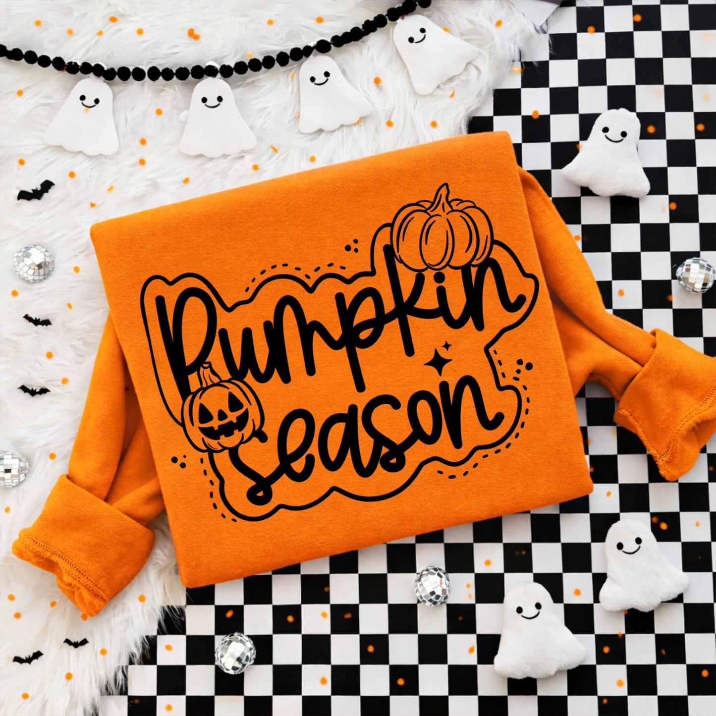 Pumpkin Season Single Color Black-Ready to Press Transfer