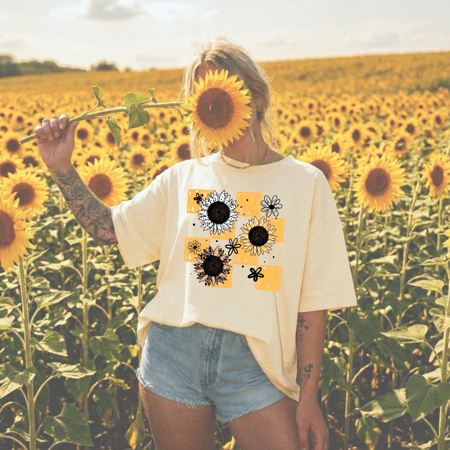 Sunflower Stripes-Ready to Press Transfer