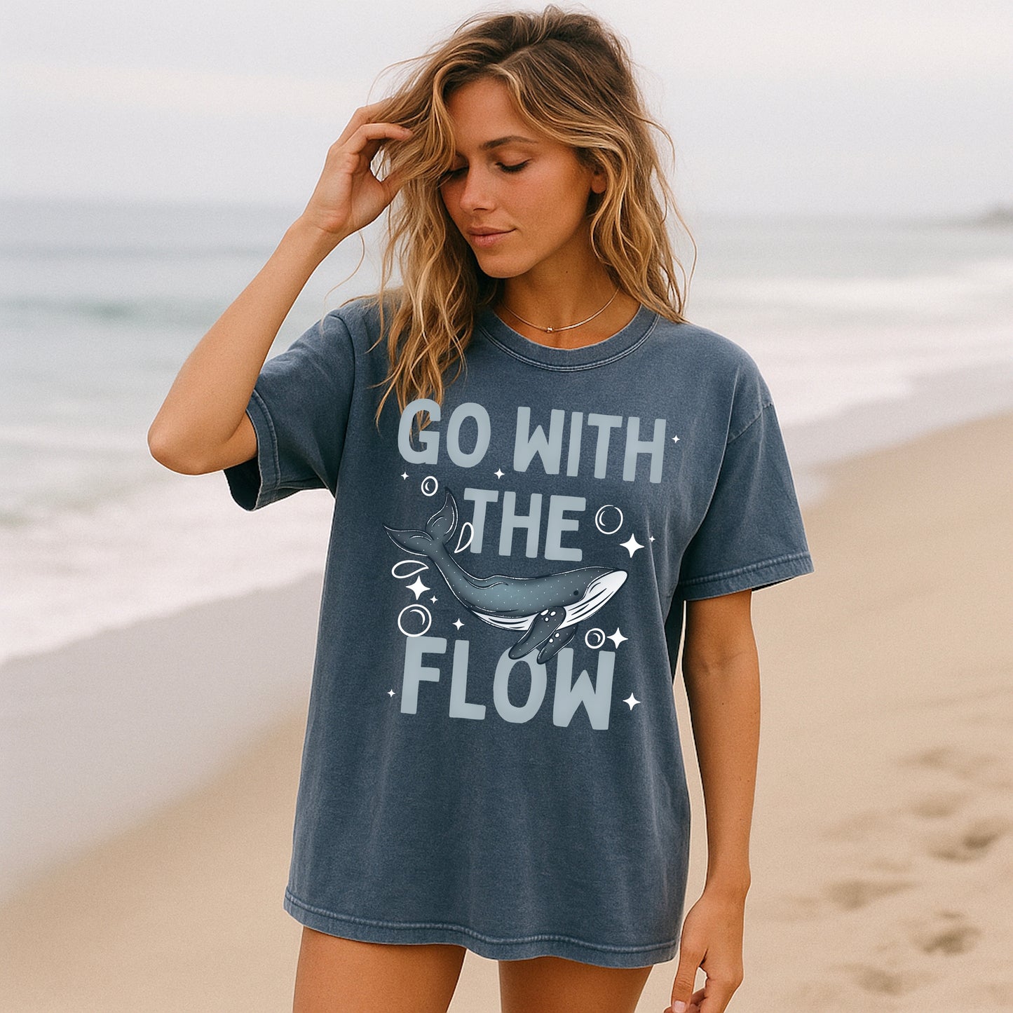 Go with the Flow White-Ready to Press Transfer