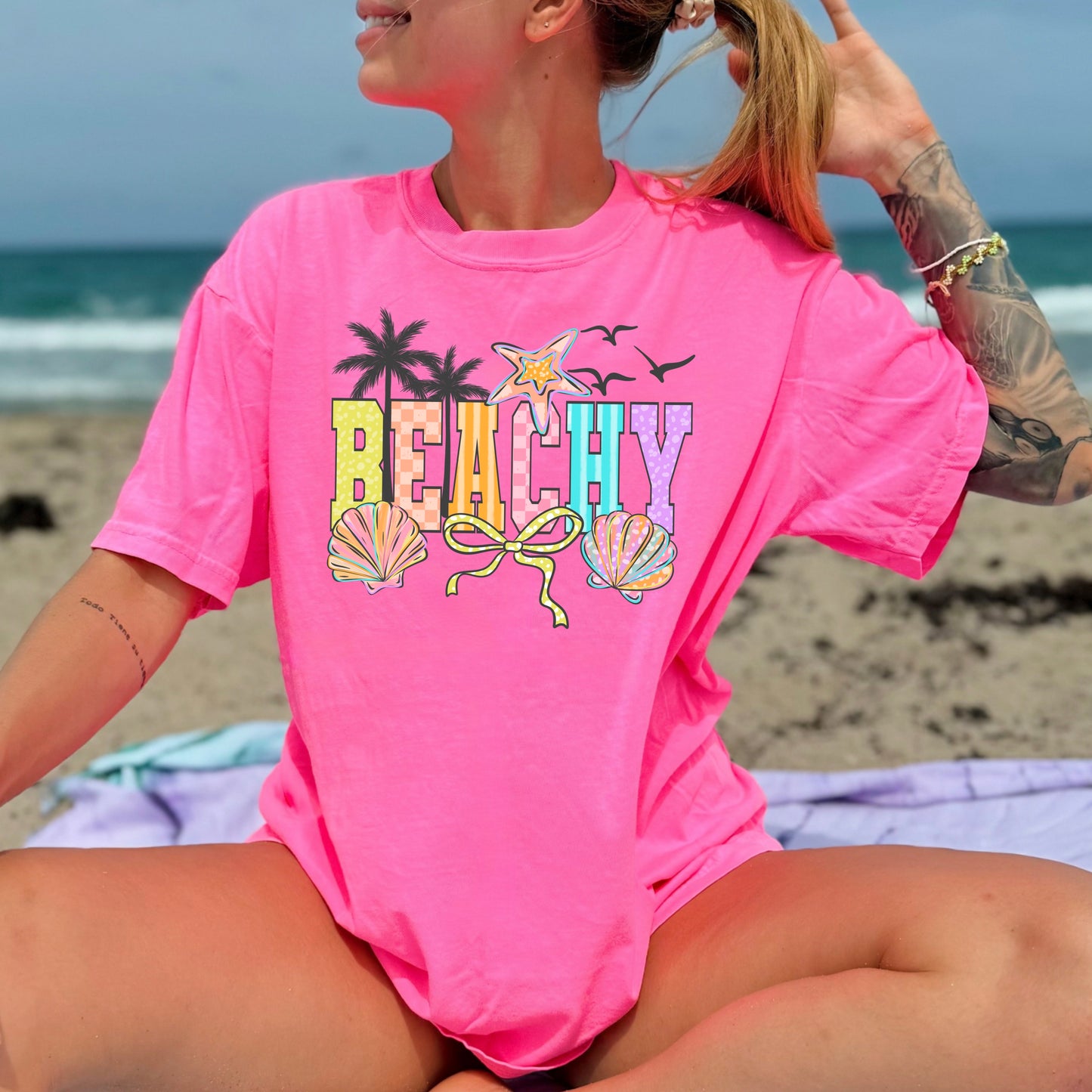 Checker Beachy-Ready to Press Transfer