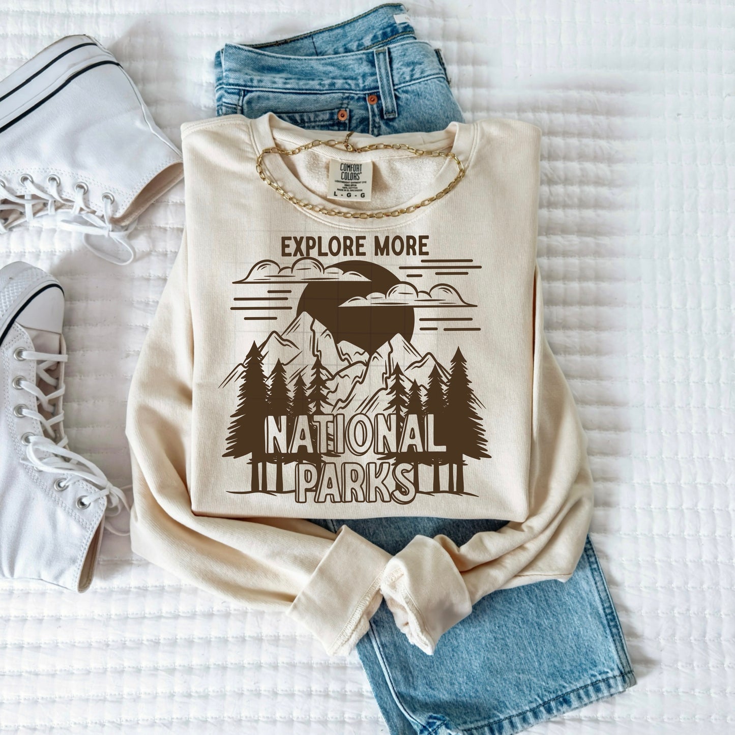 Explore More National Parks Single Color Brown-Ready to Press Transfer