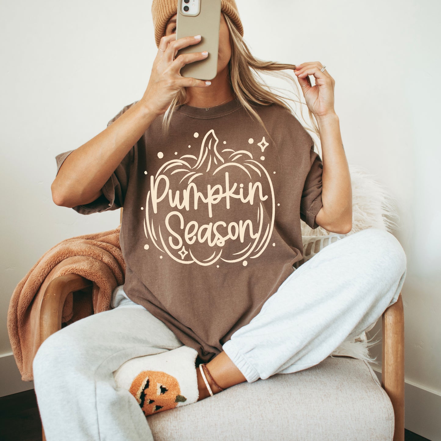 Pumpkin Season Single Color Cream-Ready to Press Transfer