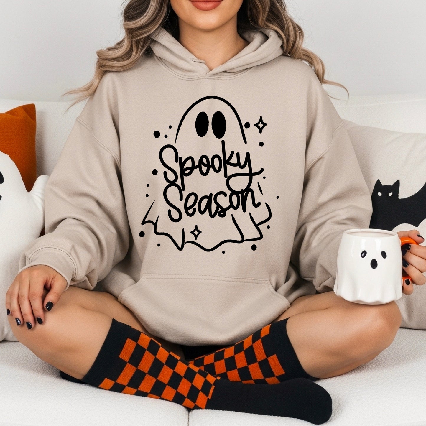 Spooky Season Ghost Single Color Black-Ready to Press Transfer