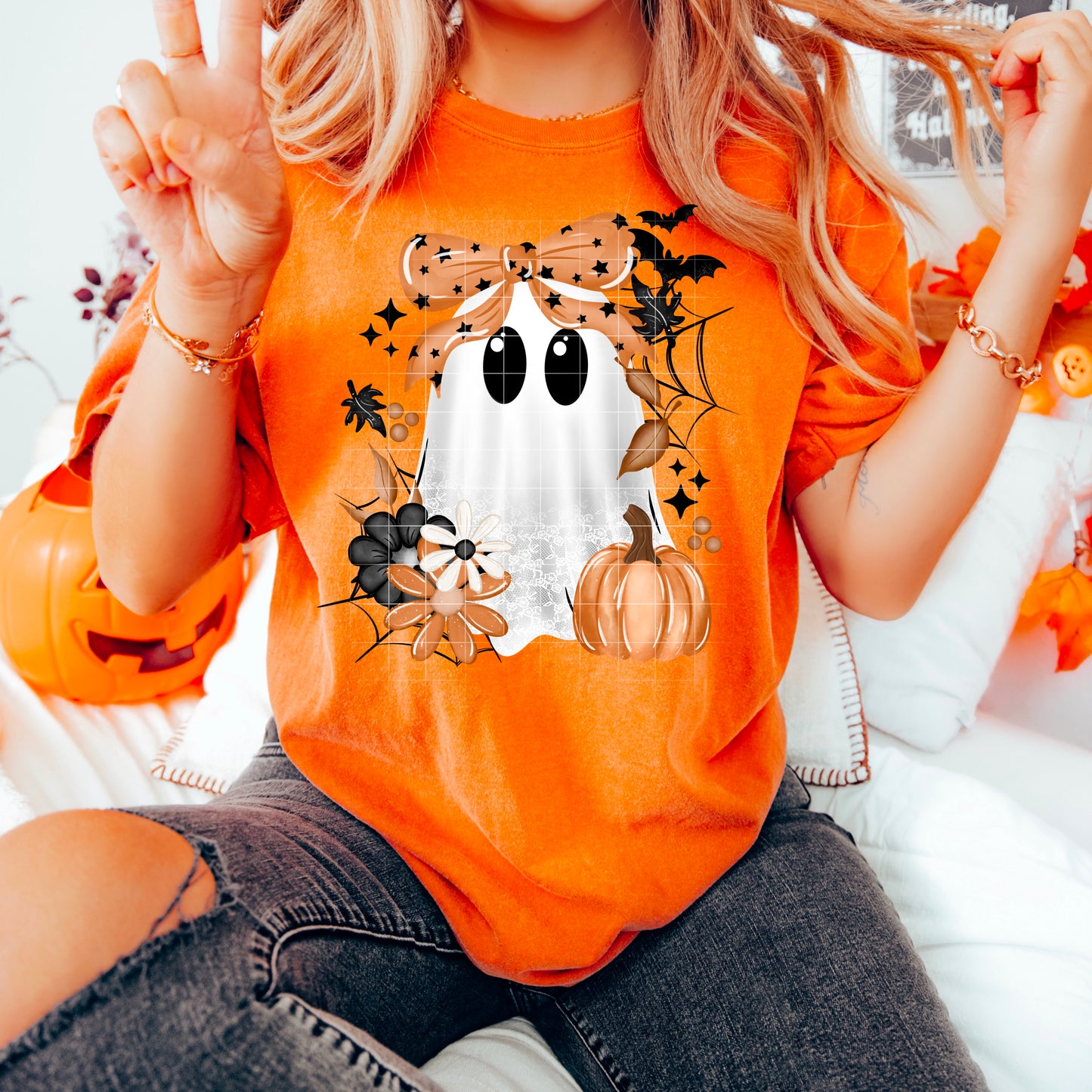 Fall Lace Ghost-Ready to Press Transfer