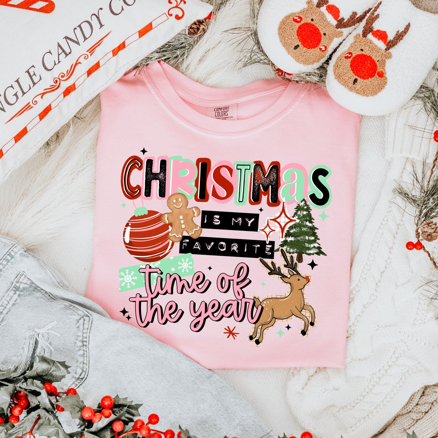 Christmas Is My Fav Time Black-Ready to Press Transfer