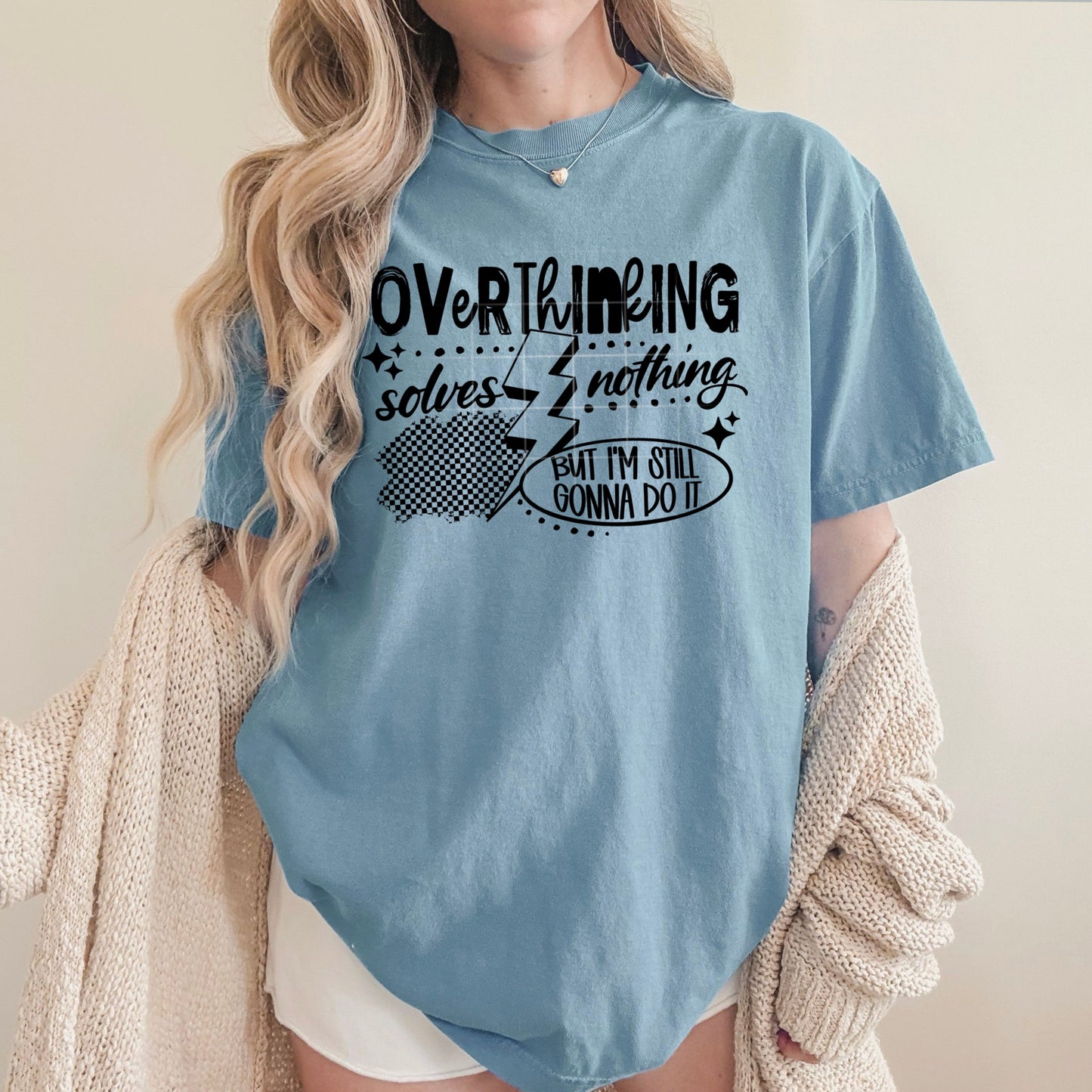 Overthinking Single Color Black-Ready to Press Transfer