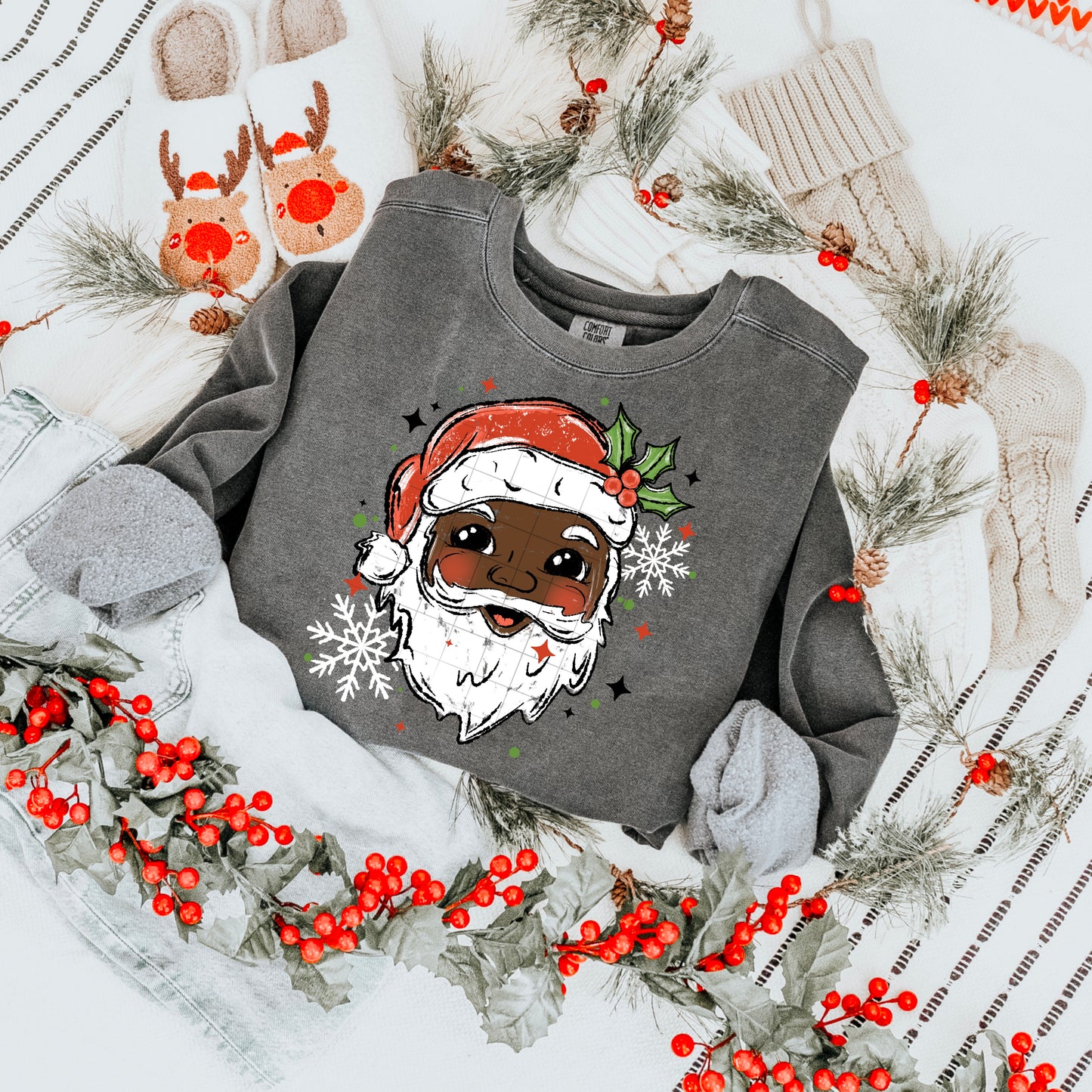 Santa Darker Skin Tone-Ready to Press Transfer