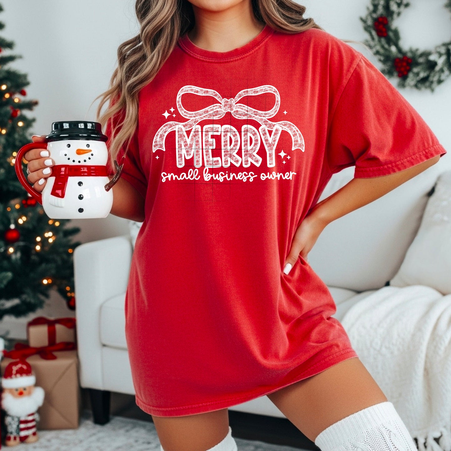 Merry Lace Small Business-Ready to Press Transfer