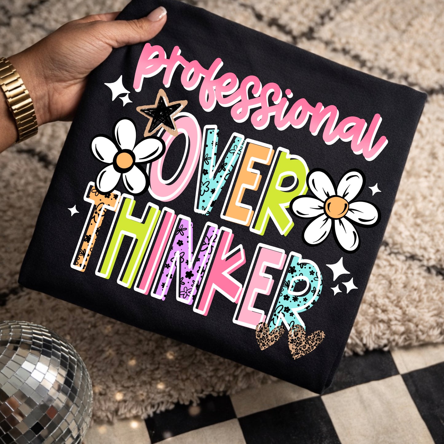 Professional Overthinker White-Ready to Press Transfer