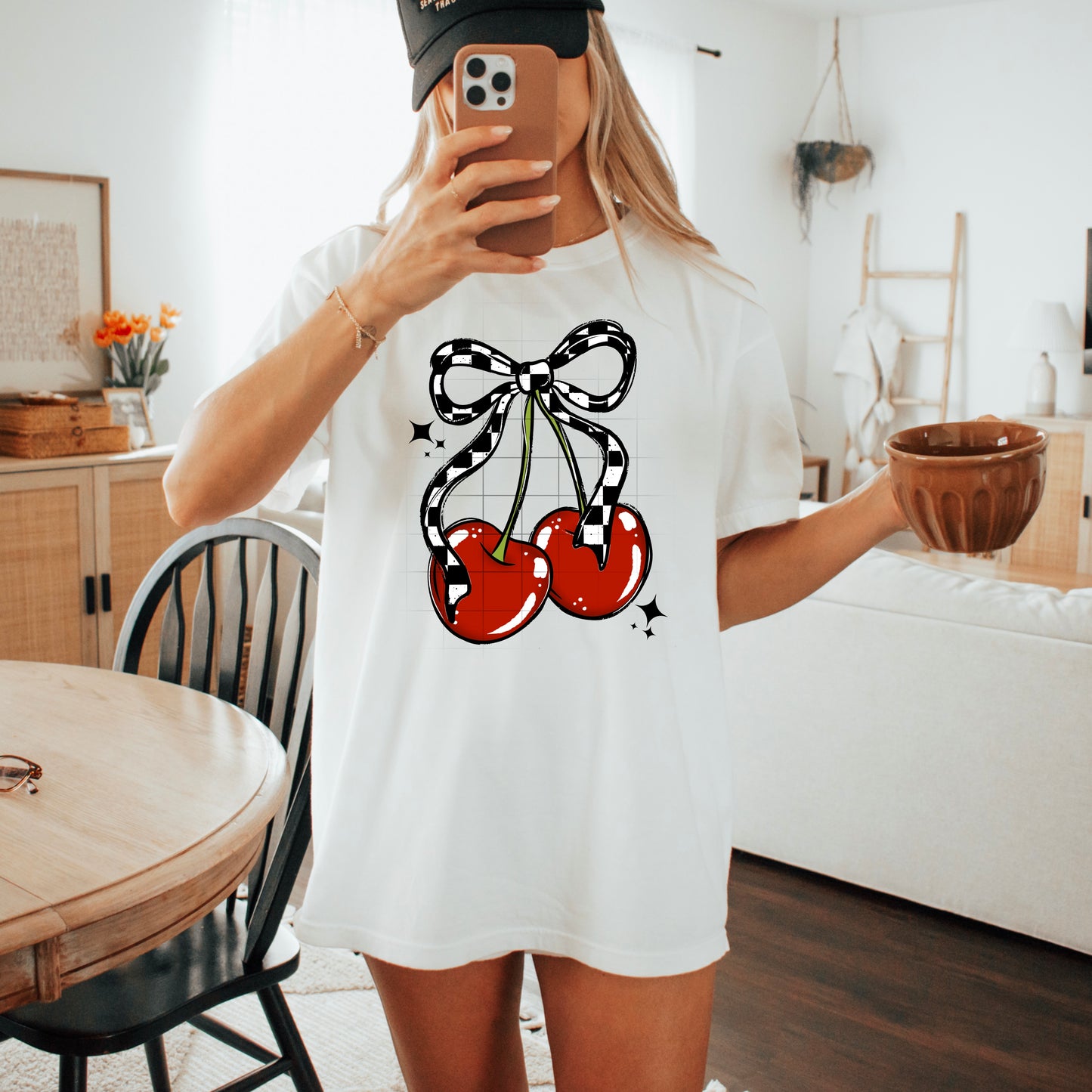 Checker Cherries-Ready to Press Transfer