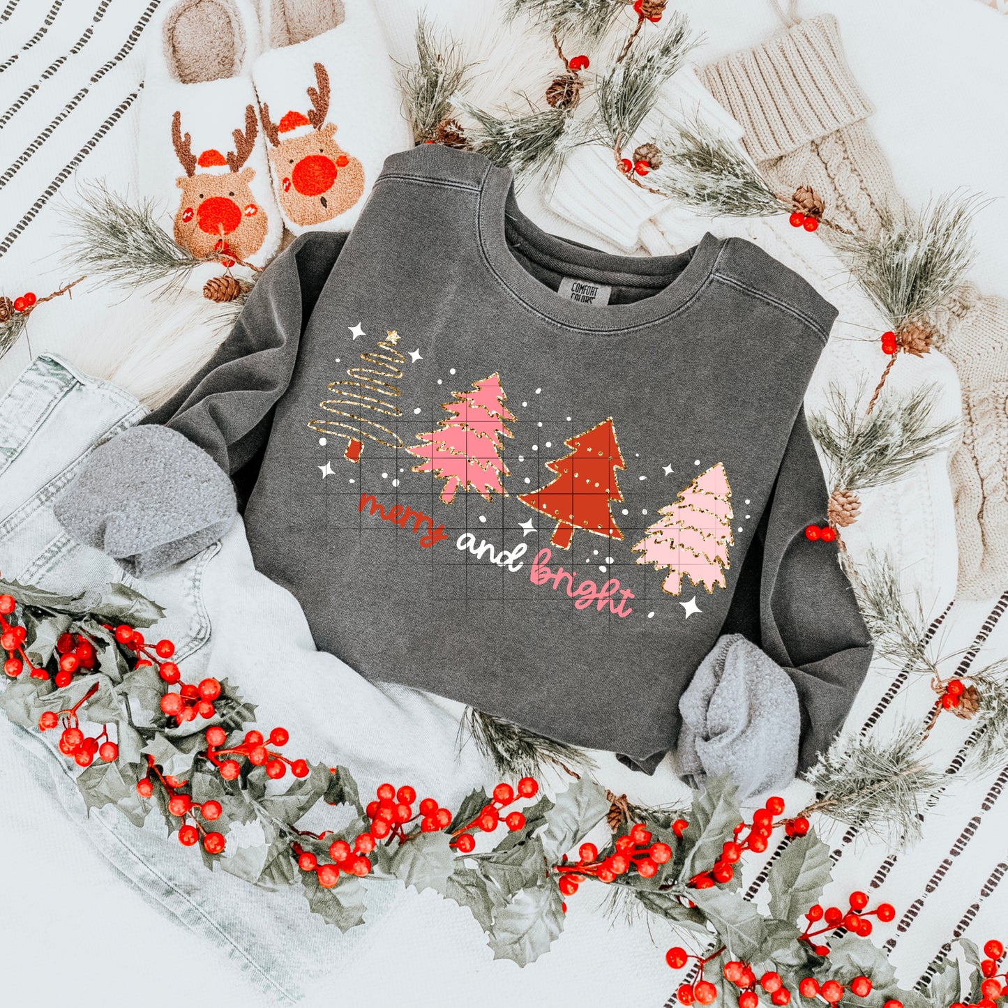 Merry and Bright Trees-Ready to Press Transfer