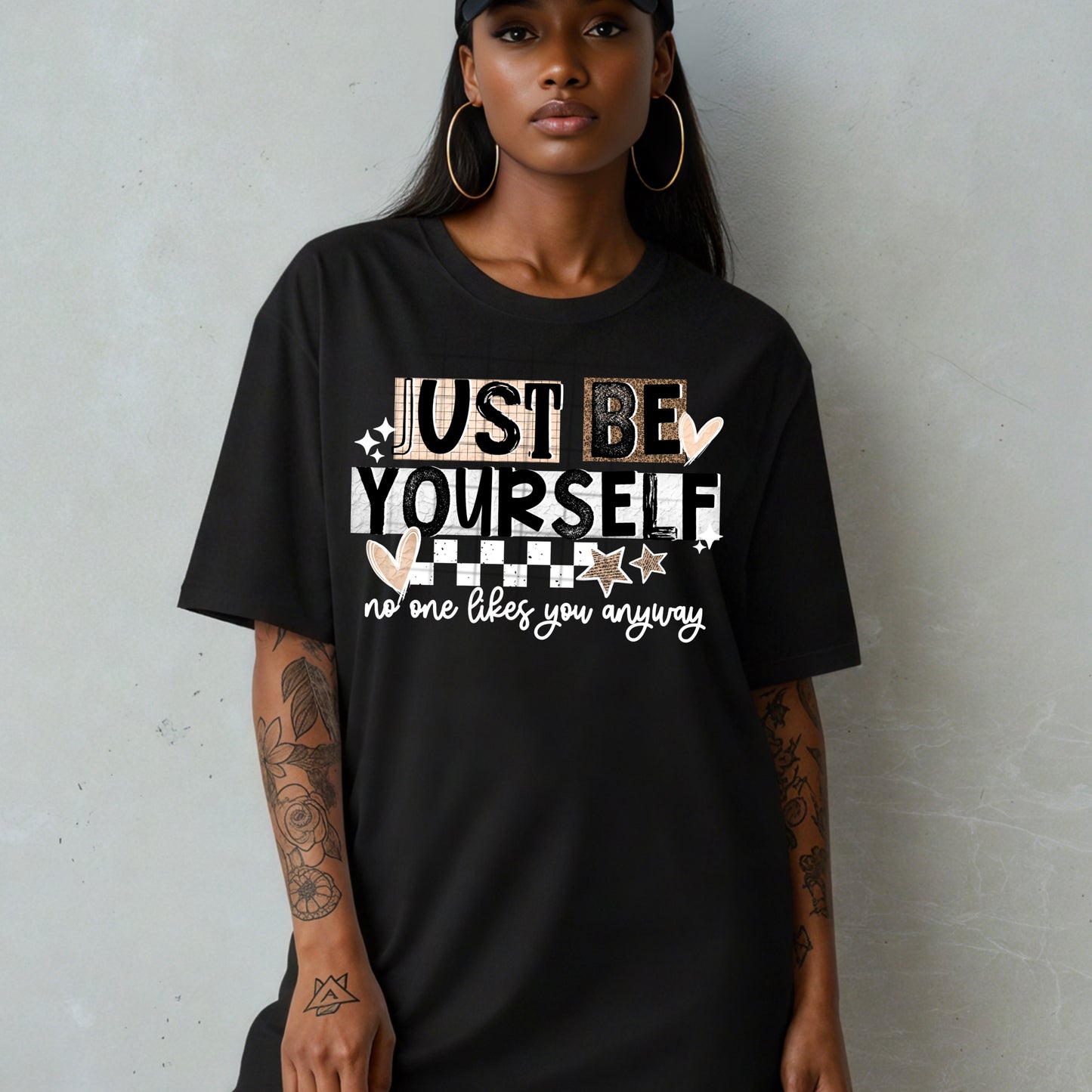 Just Be Yourself White Words-Ready to Press Transfer