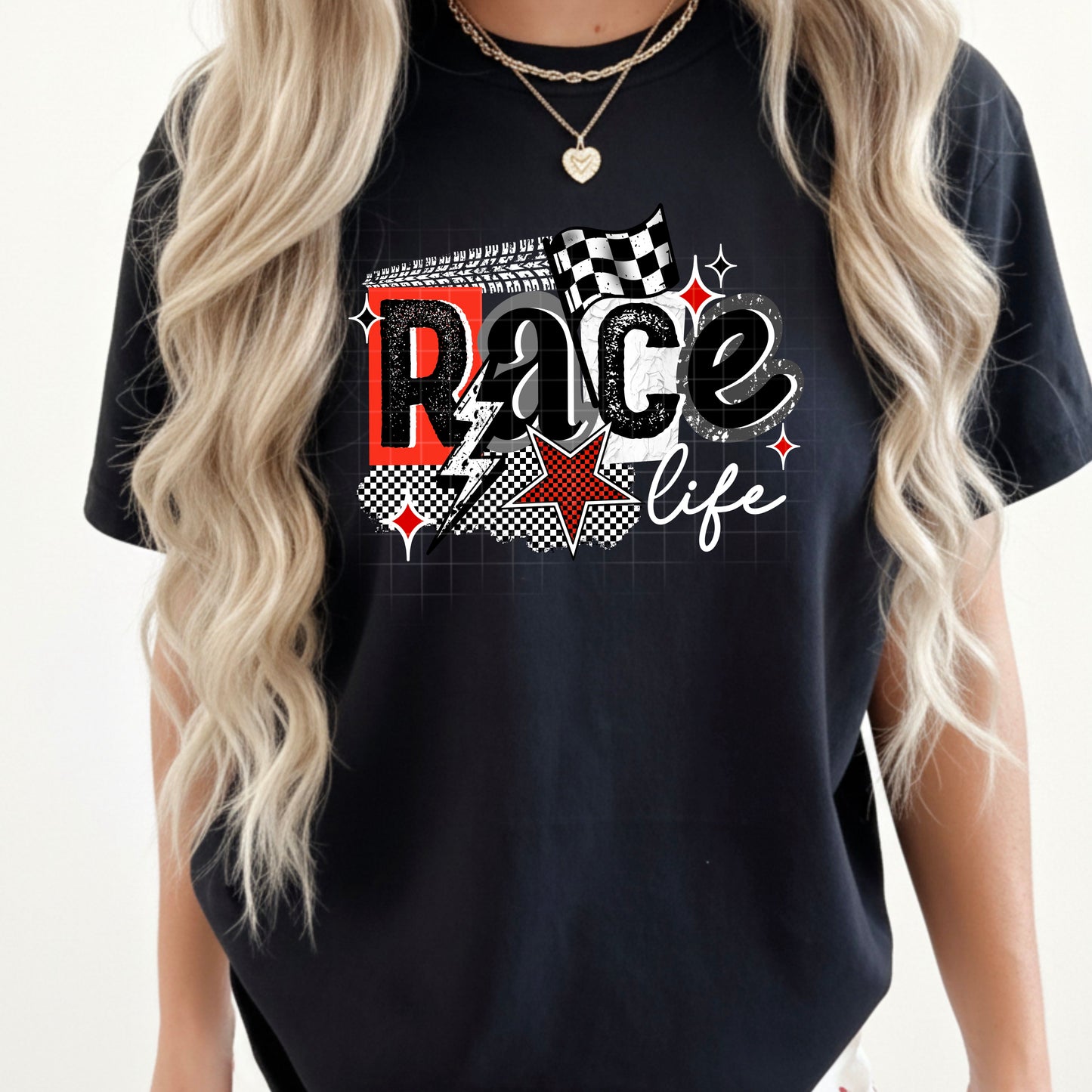 Race Life White-Ready to Press Transfer