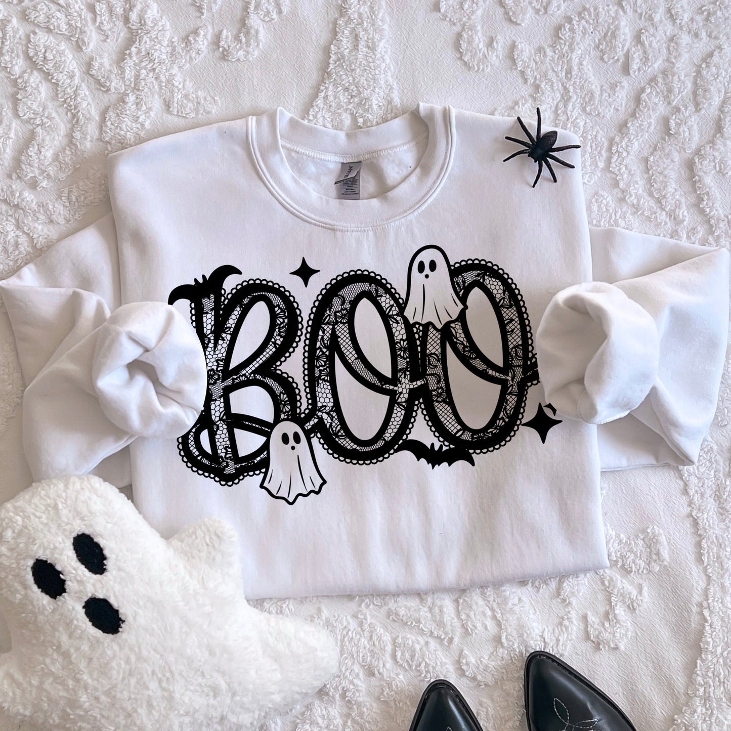 Boo Lace Black-Ready to Press Transfer
