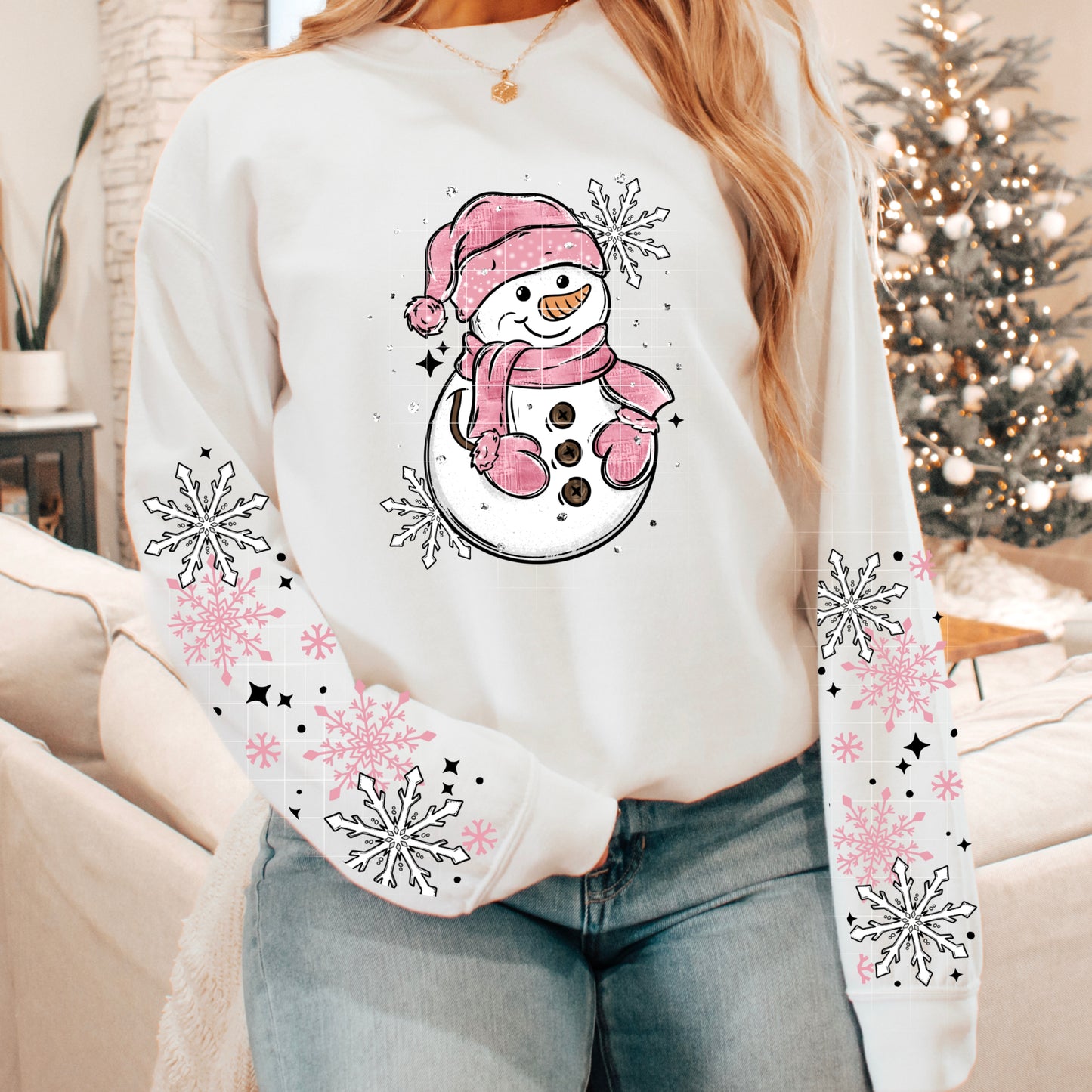 Pink Snowman-Ready to Press Transfer