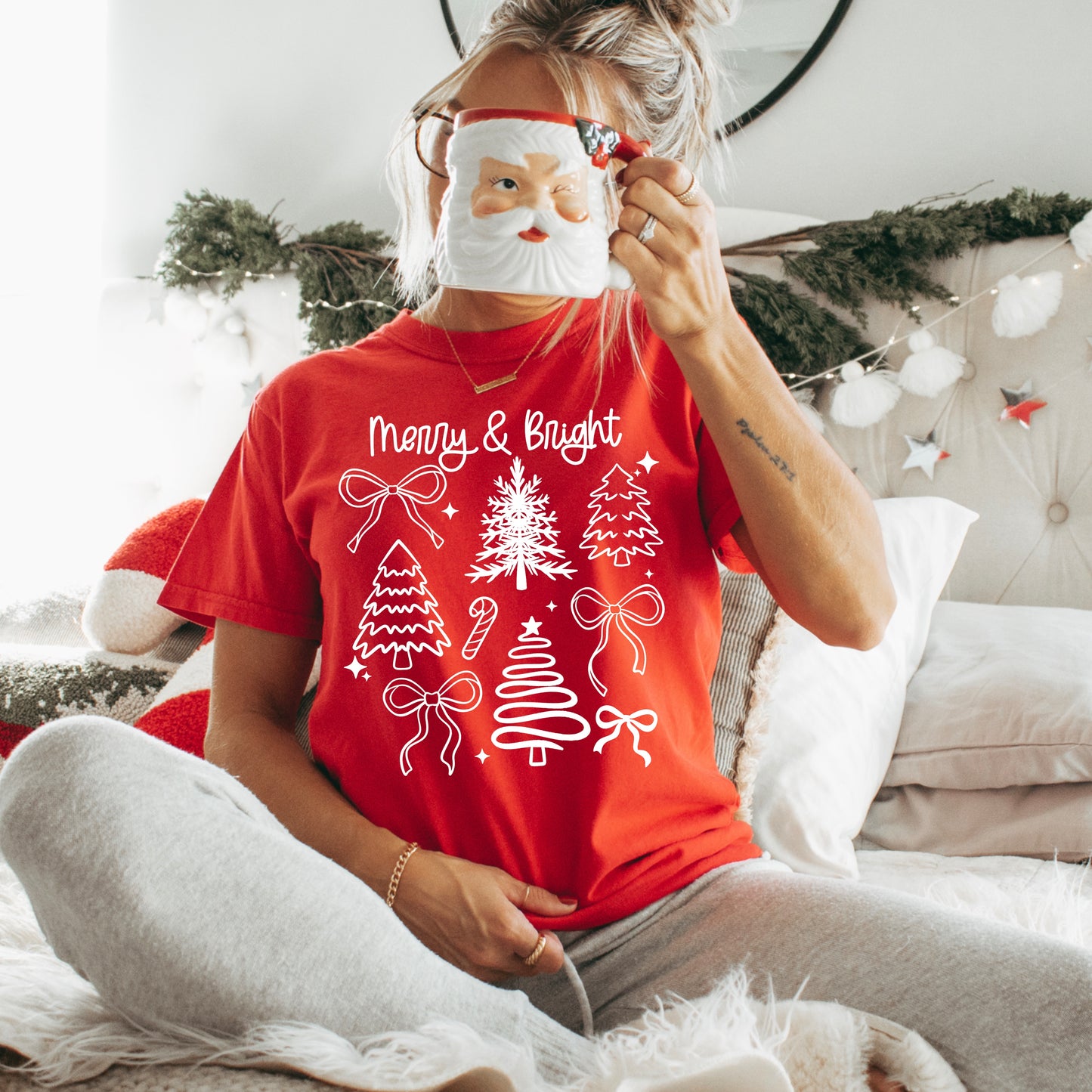 Merry and Bright Trees White-Ready to Press Transfer