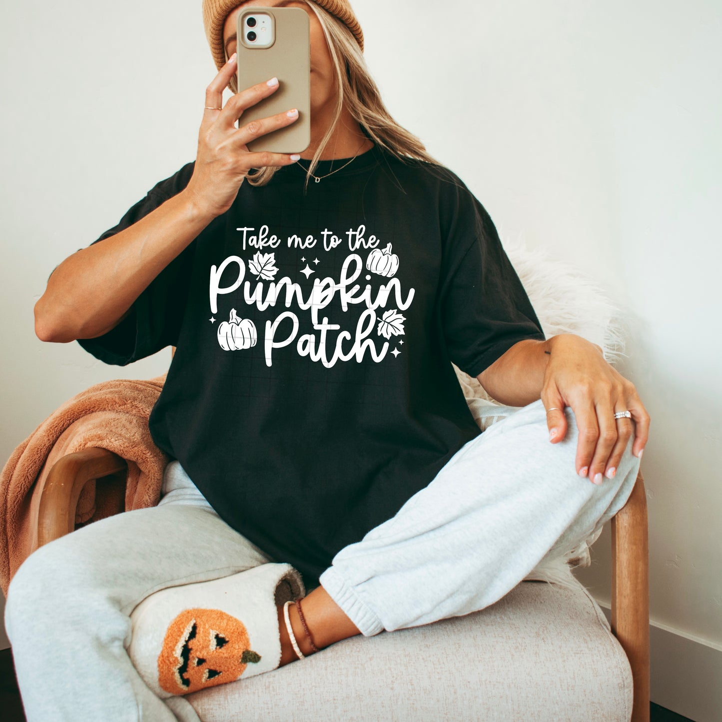 Take Me to the Pumpkin Patch Single Color White-Ready to Press Transfer
