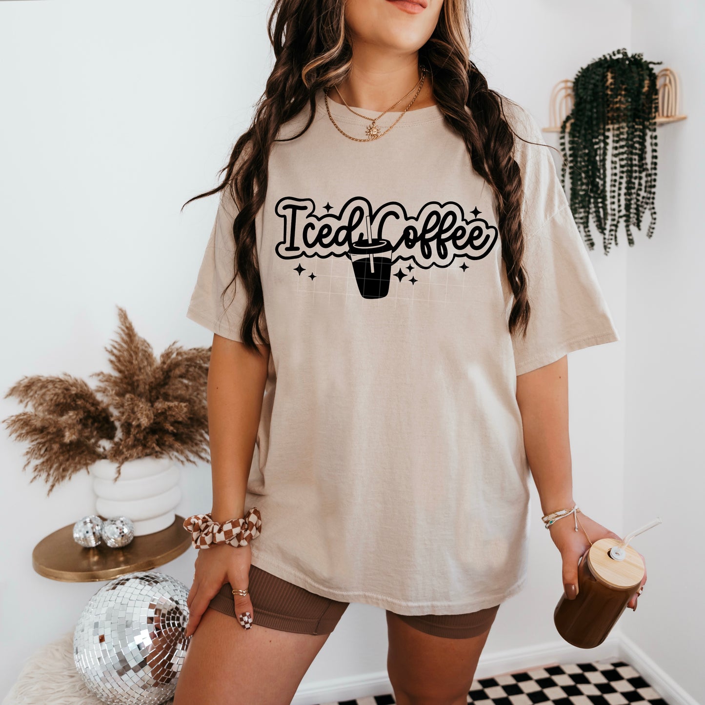 Iced Coffee Single Color Black-Ready to Press Transfer