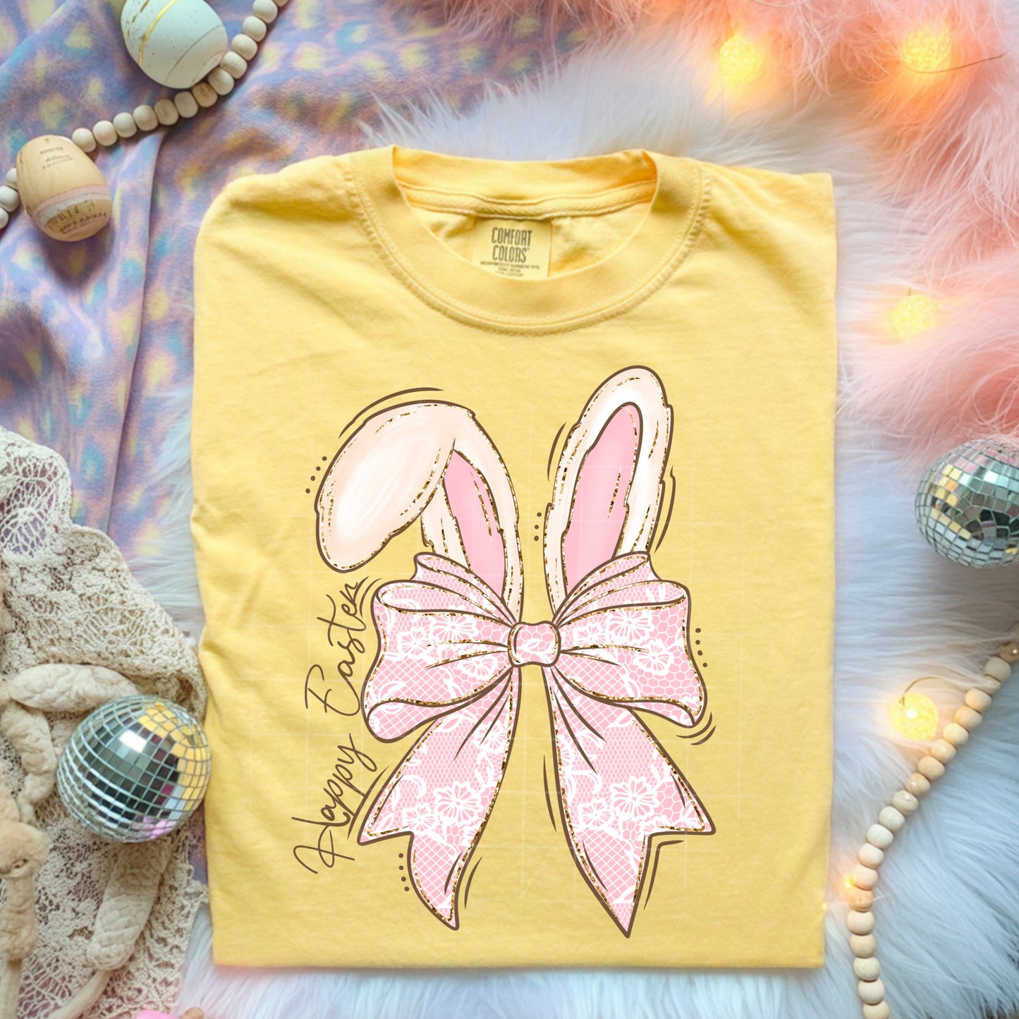 Happy Easter Bunny Bow-Ready to Press Transfer