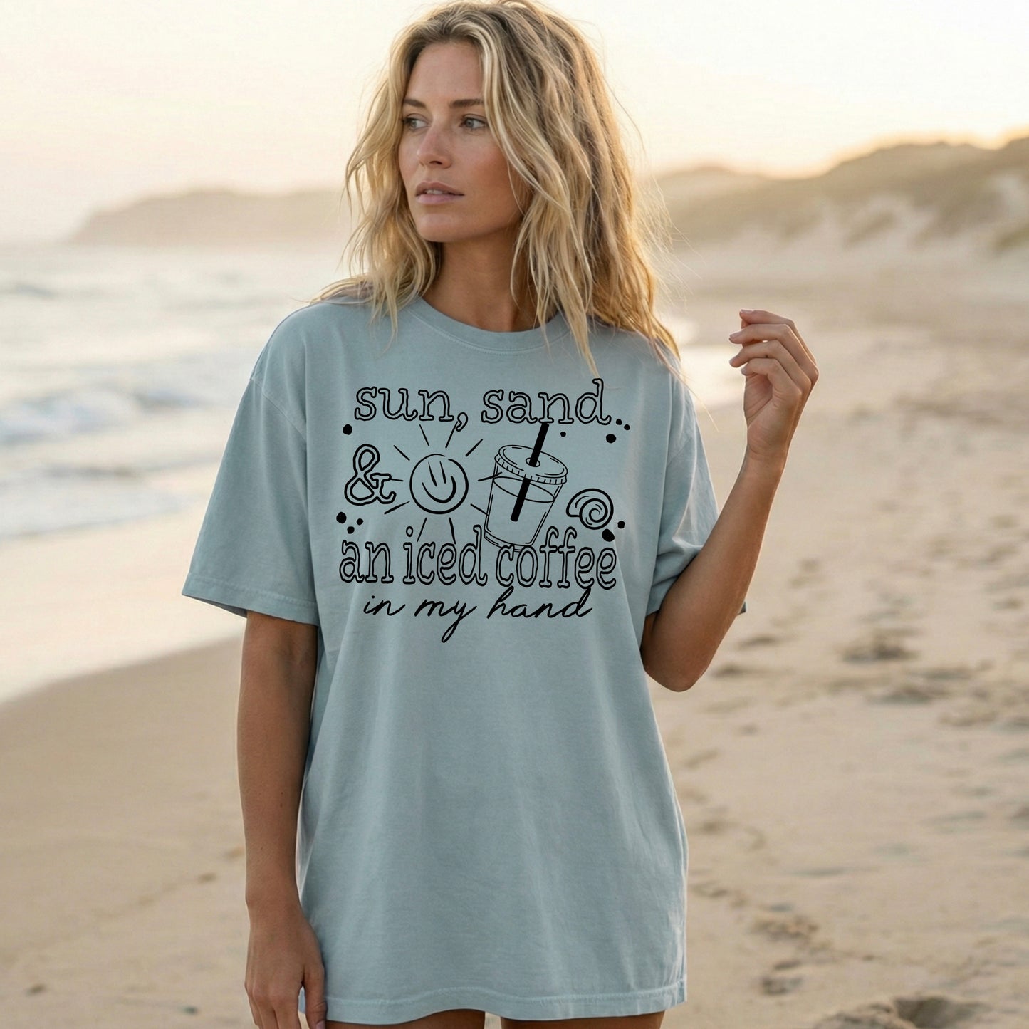Sun Sand Coffee Black-Ready to Press Transfer