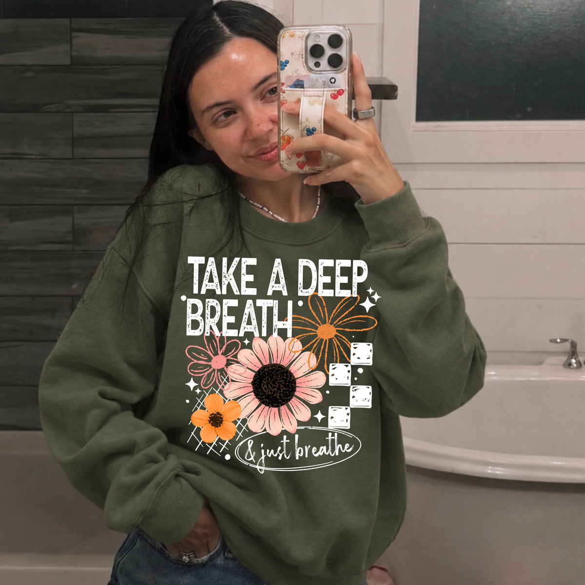 Take a Deep Breathe White-Ready to Press Transfer