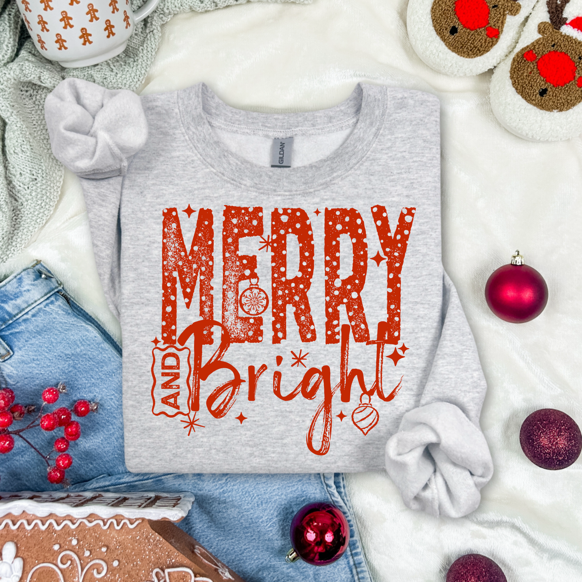 Merry Bright Red-Ready to Press Transfer