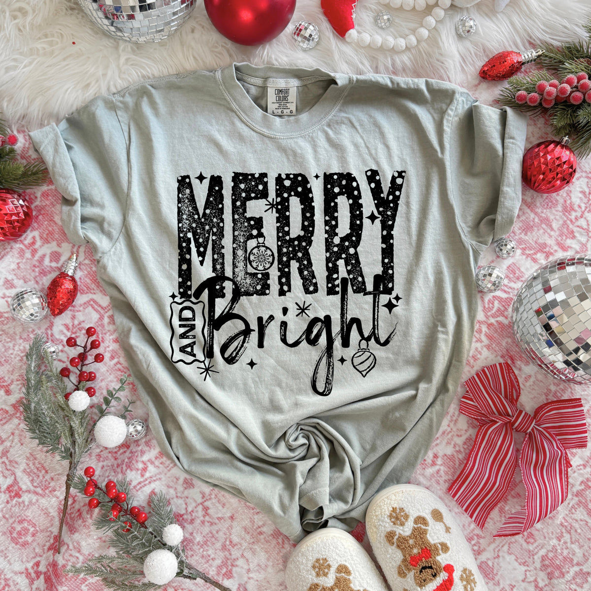 Merry Bright Black-Ready to Press Transfer