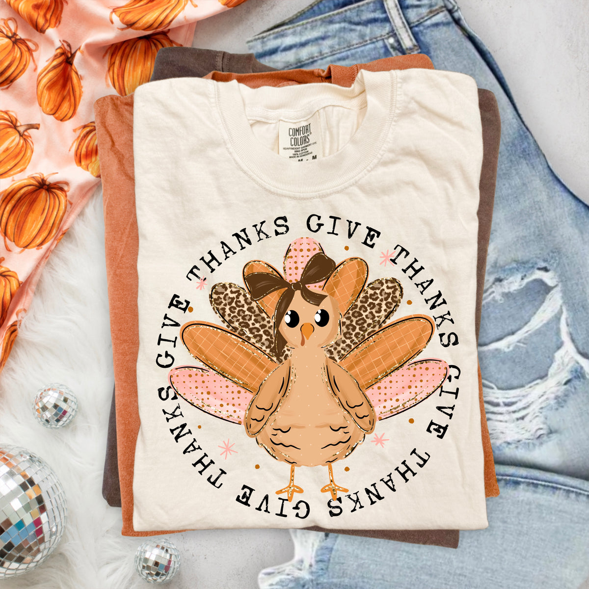 Give Thanks Turkey Circle-Ready to Press Transfer