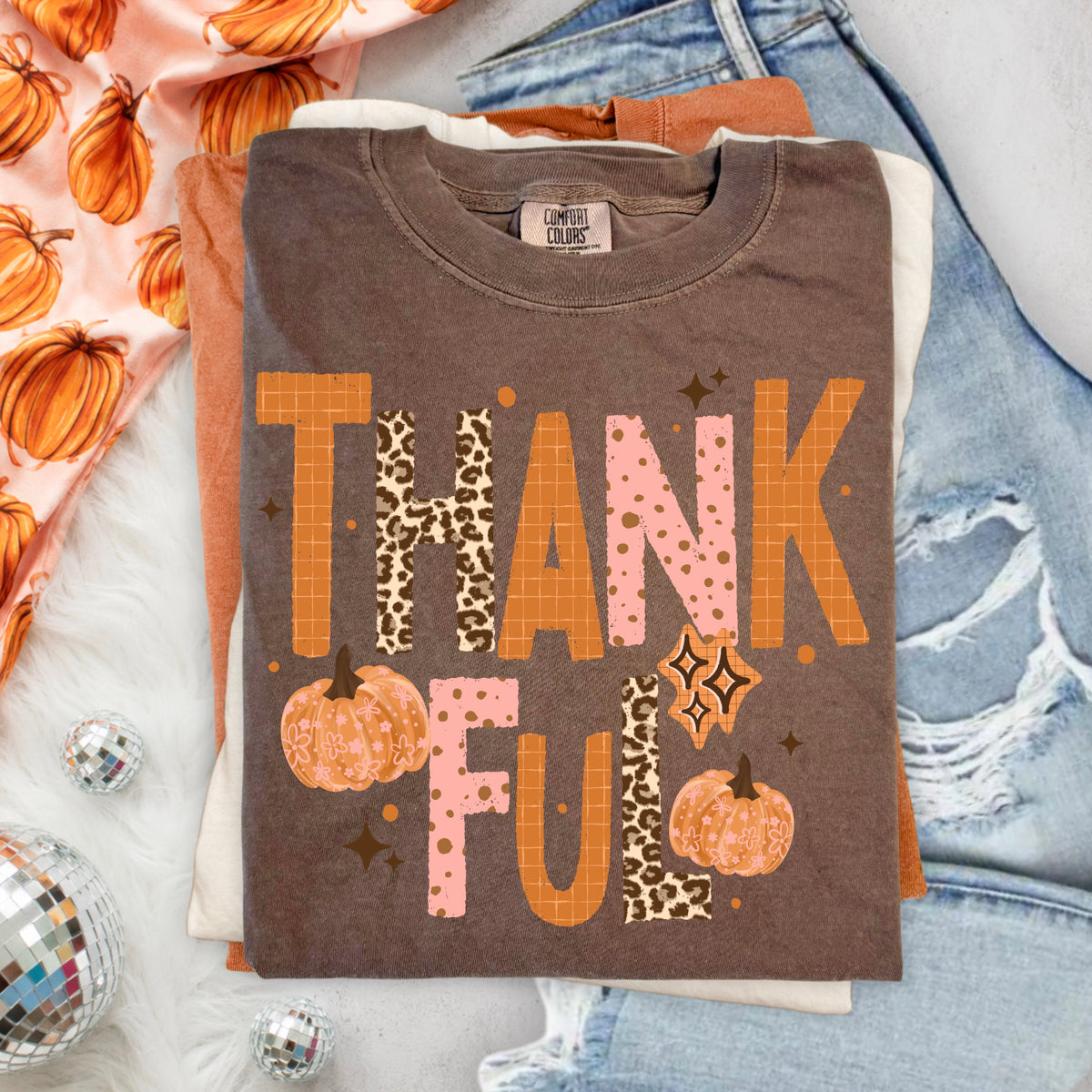 Thankful Pink and Orange-Ready to Press Transfer