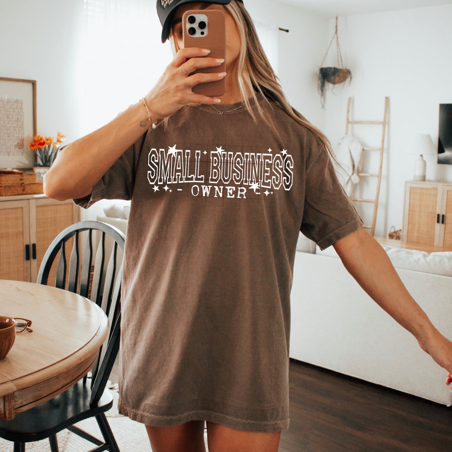 Small Business with Stars Single Color white-Ready to Press Transfer