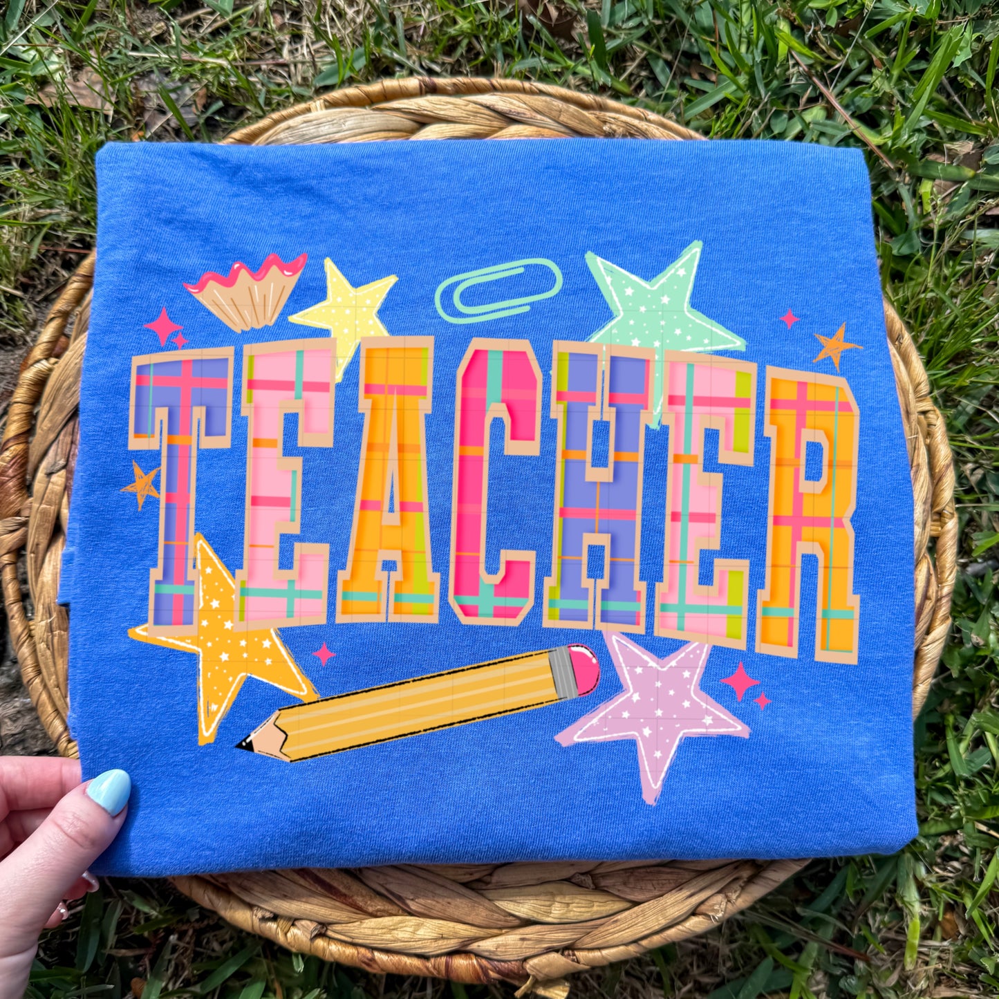 Teacher with Stars-Ready to Press Transfer