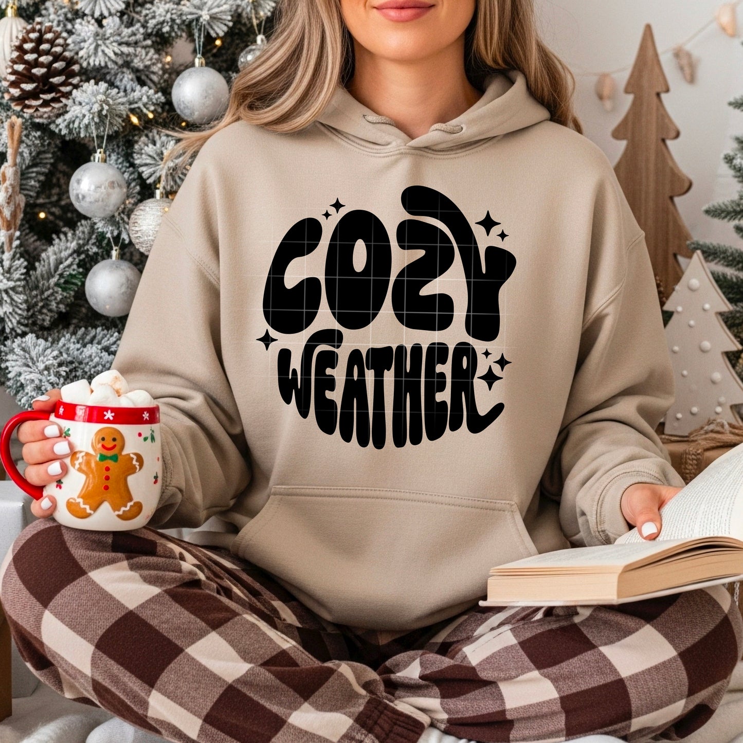 Cozy Weather Circle Black-Ready to Press Transfer