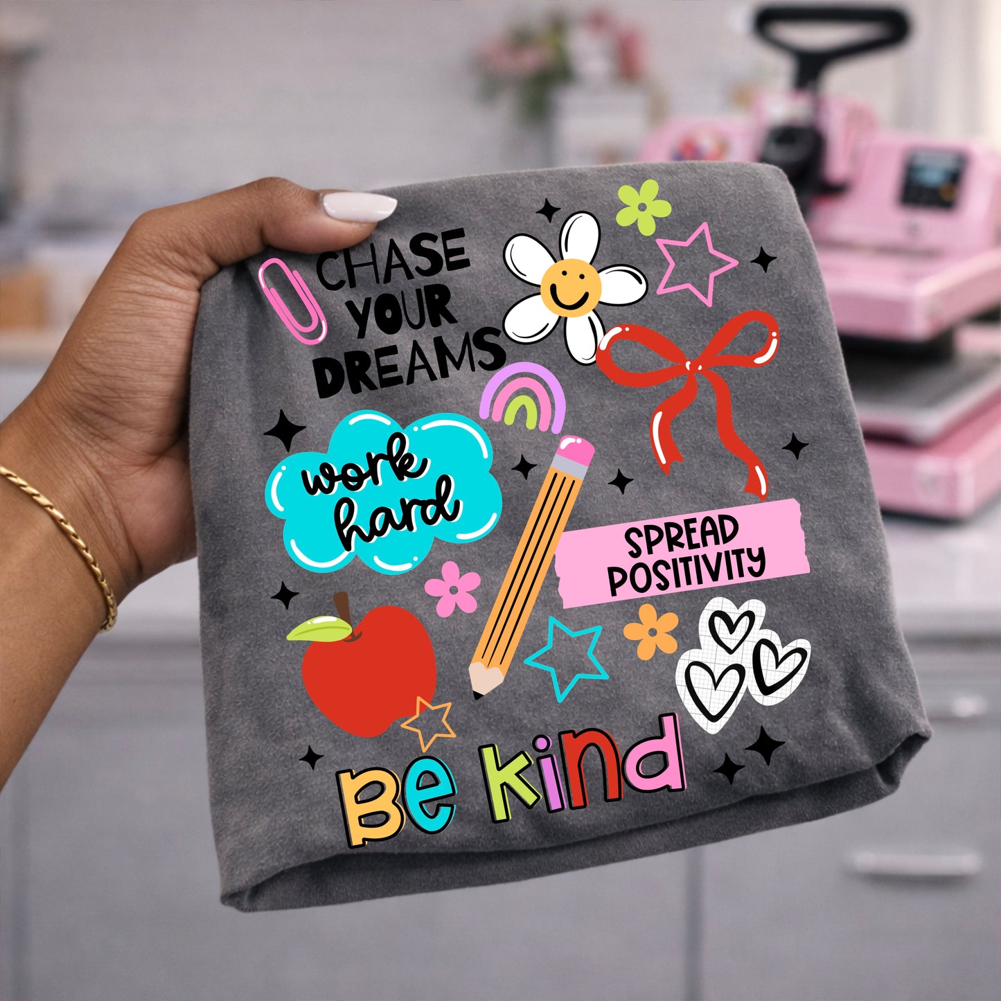 Work Hard Be Kind-Ready to Press Transfer