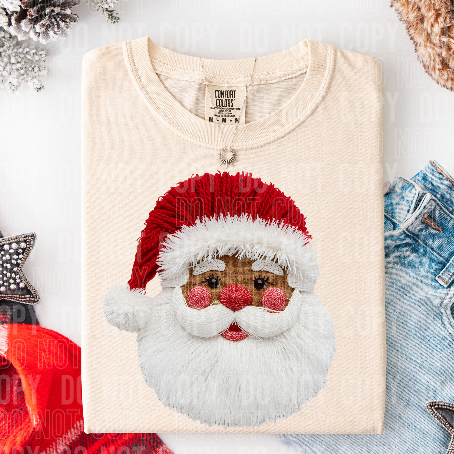 Santa Yarn Dark-Ready to Press Transfer