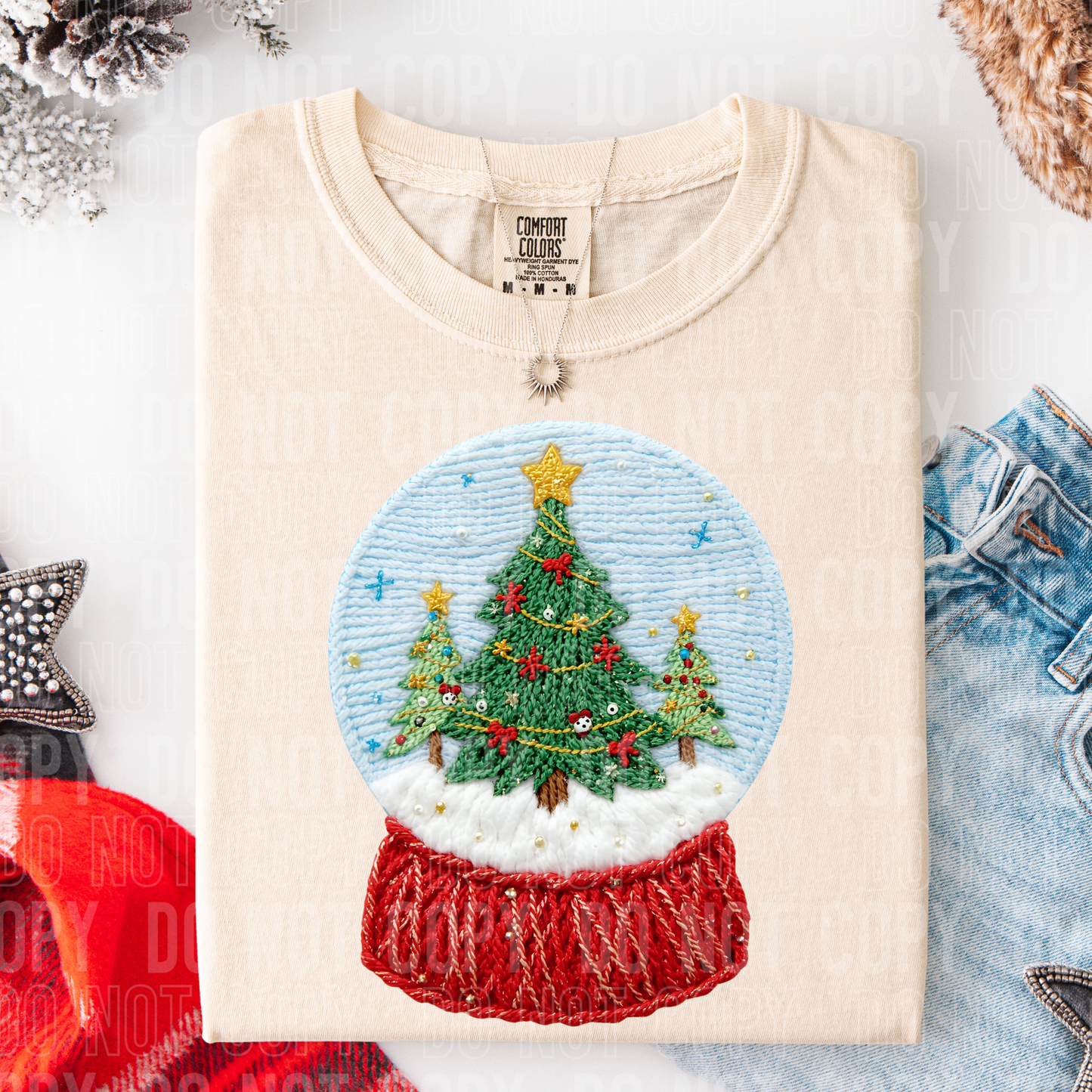 SNOWGLOBE FAUX YARN-Ready to Press Transfer