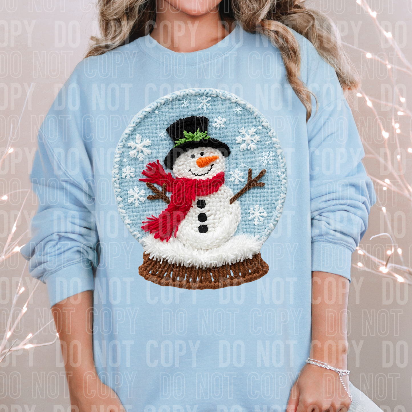 SNOWMAN SNOW GLOBE YARN-Ready to Press Transfer