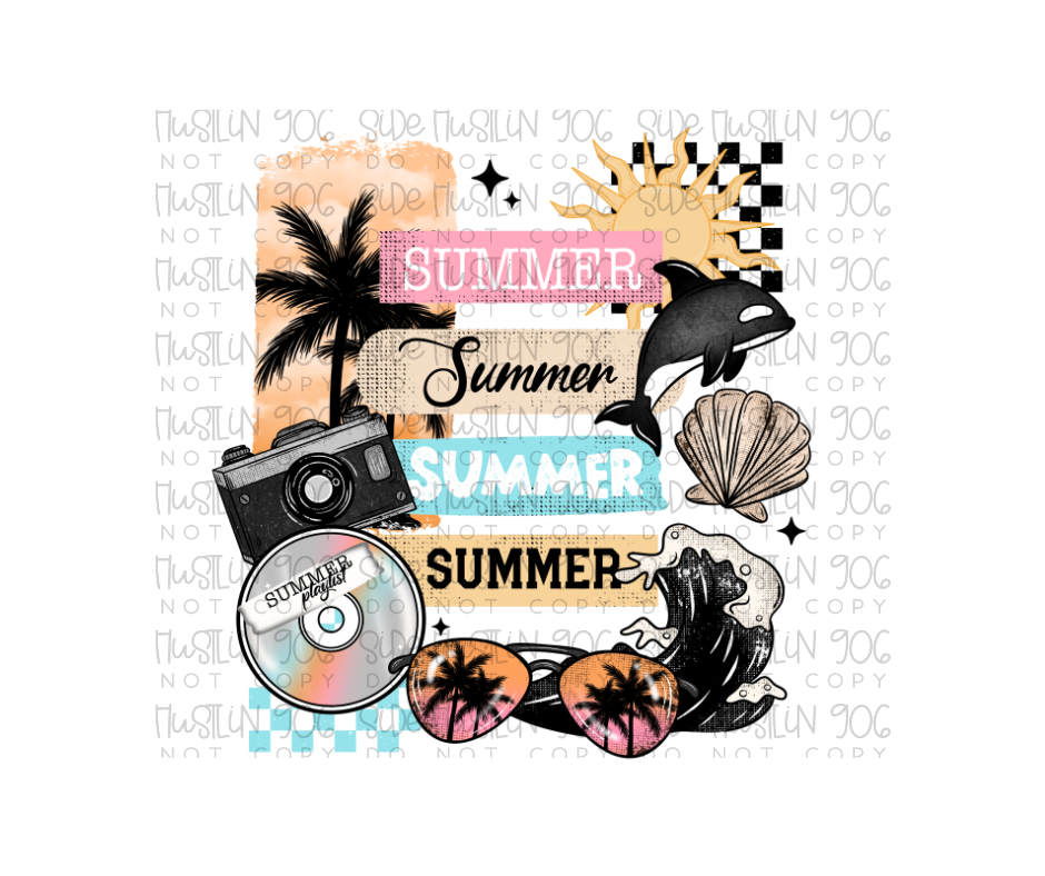 Summer Collage-Ready to Press Transfer