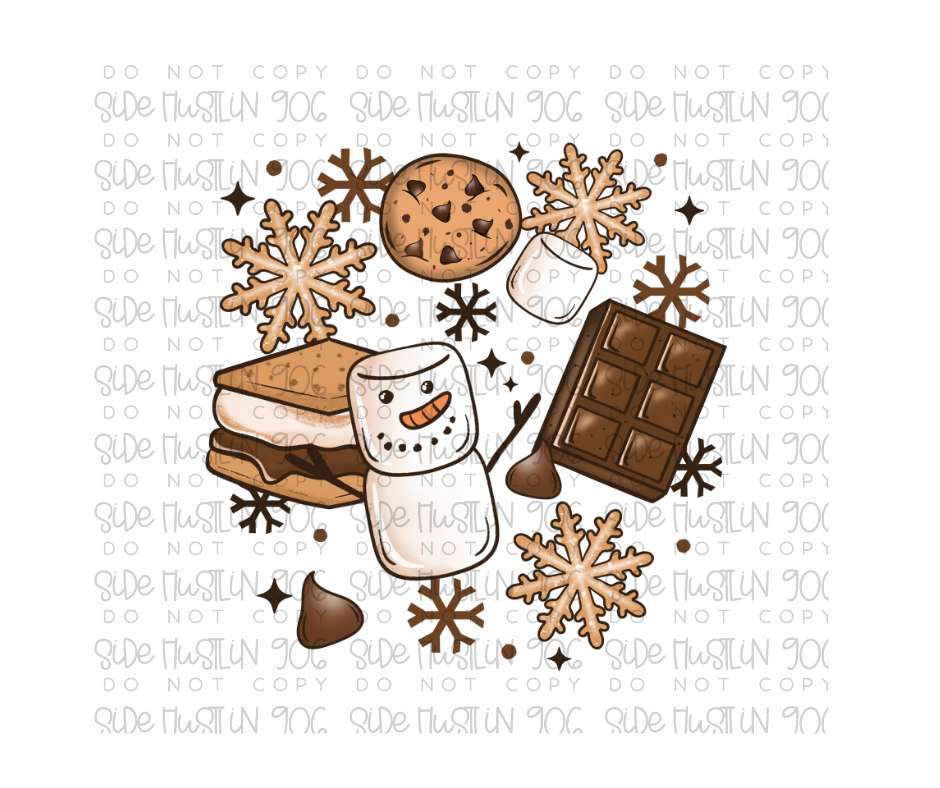 Snowman S'mores Collage-Ready to Press Transfer