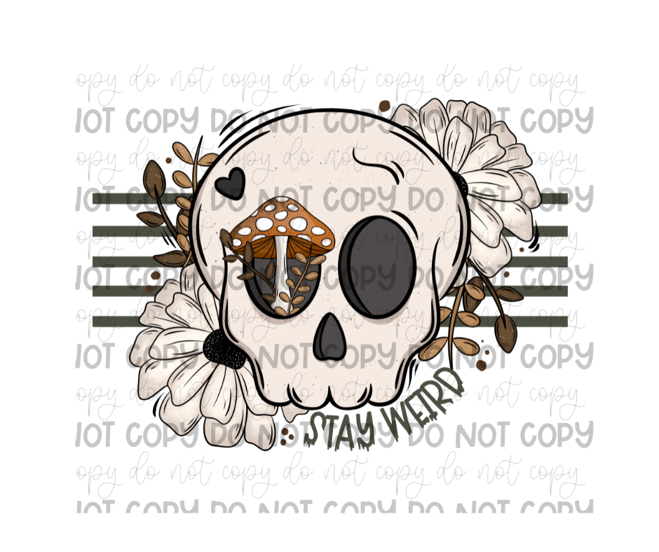 Stay Weird w/stripes-Ready to Press Transfer