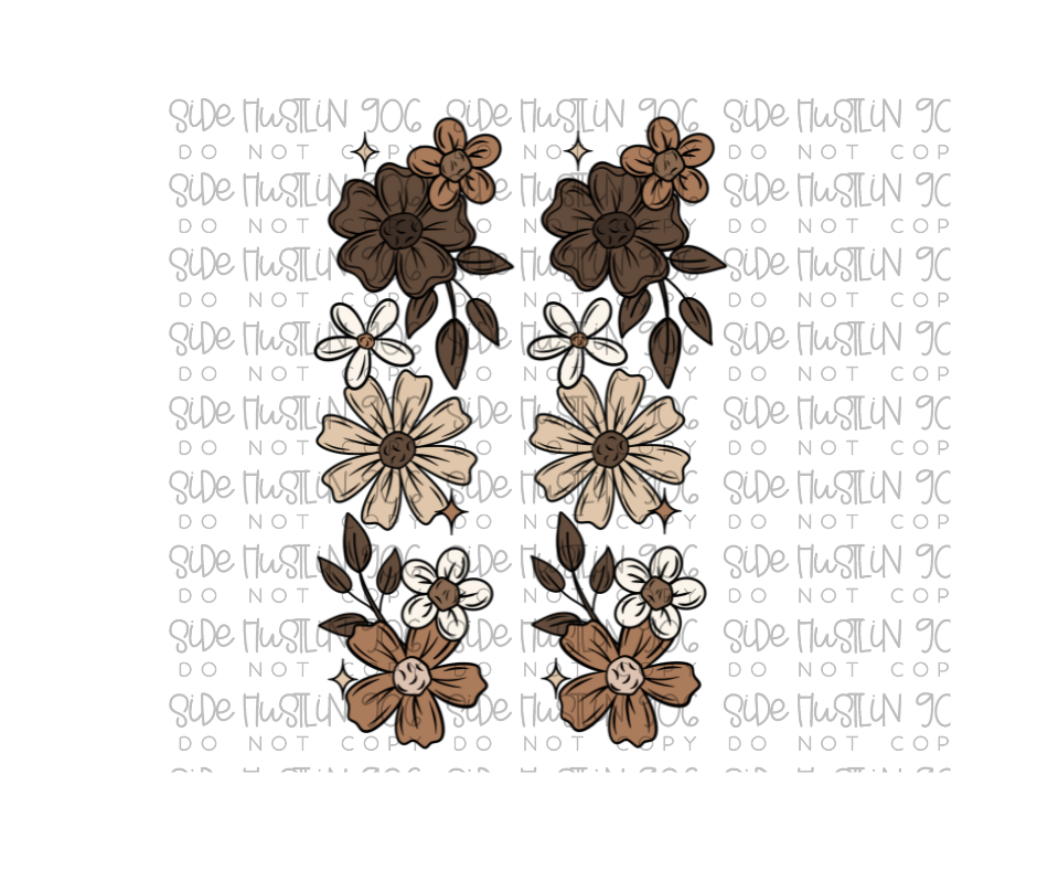 Brown Floral Sleeves-Ready to Press Transfer